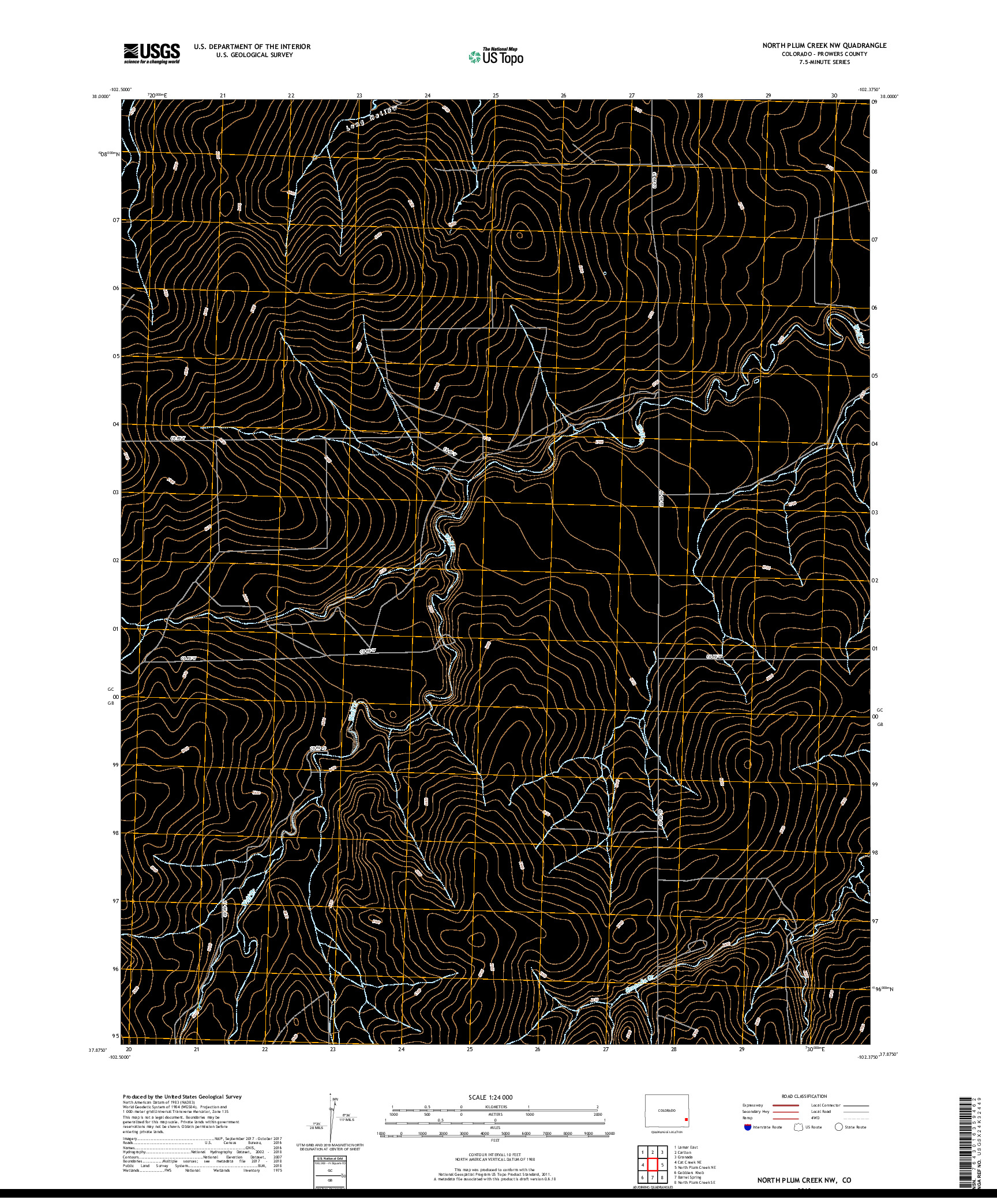 USGS US TOPO 7.5-MINUTE MAP FOR NORTH PLUM CREEK NW, CO 2019