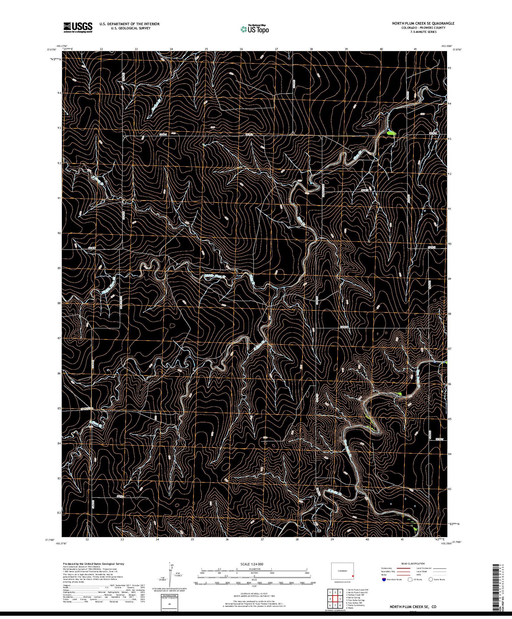USGS US TOPO 7.5-MINUTE MAP FOR NORTH PLUM CREEK SE, CO 2019