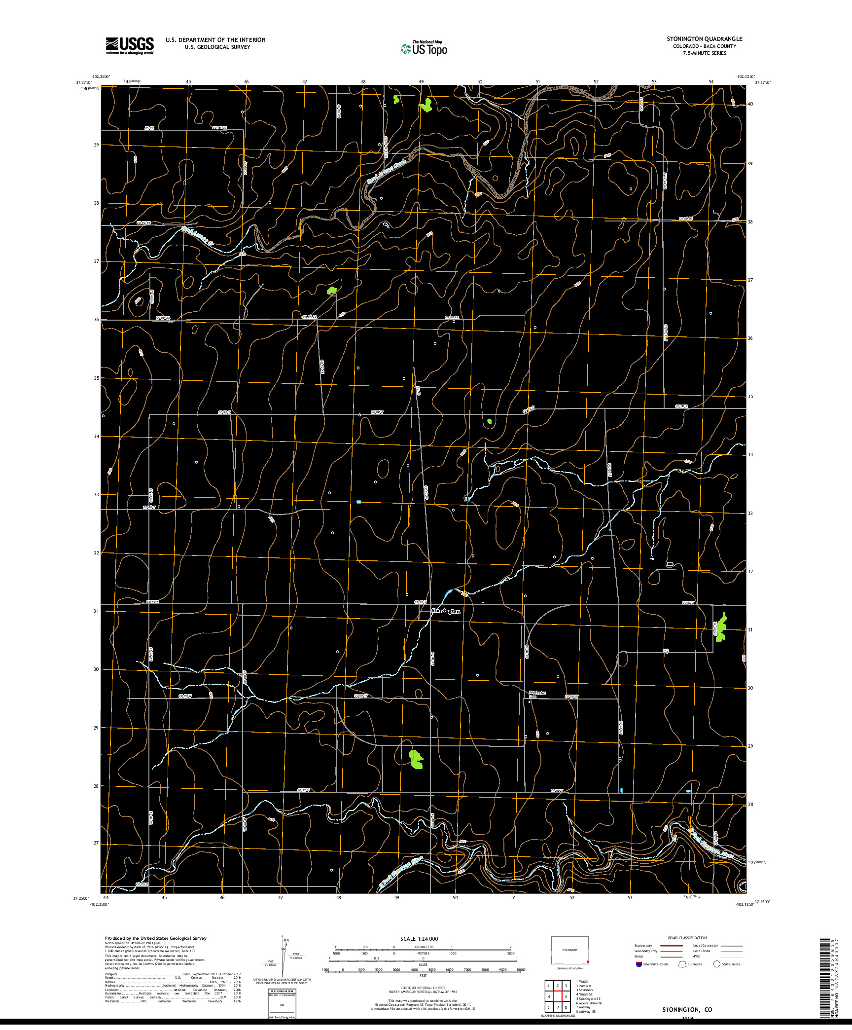 USGS US TOPO 7.5-MINUTE MAP FOR STONINGTON, CO 2019