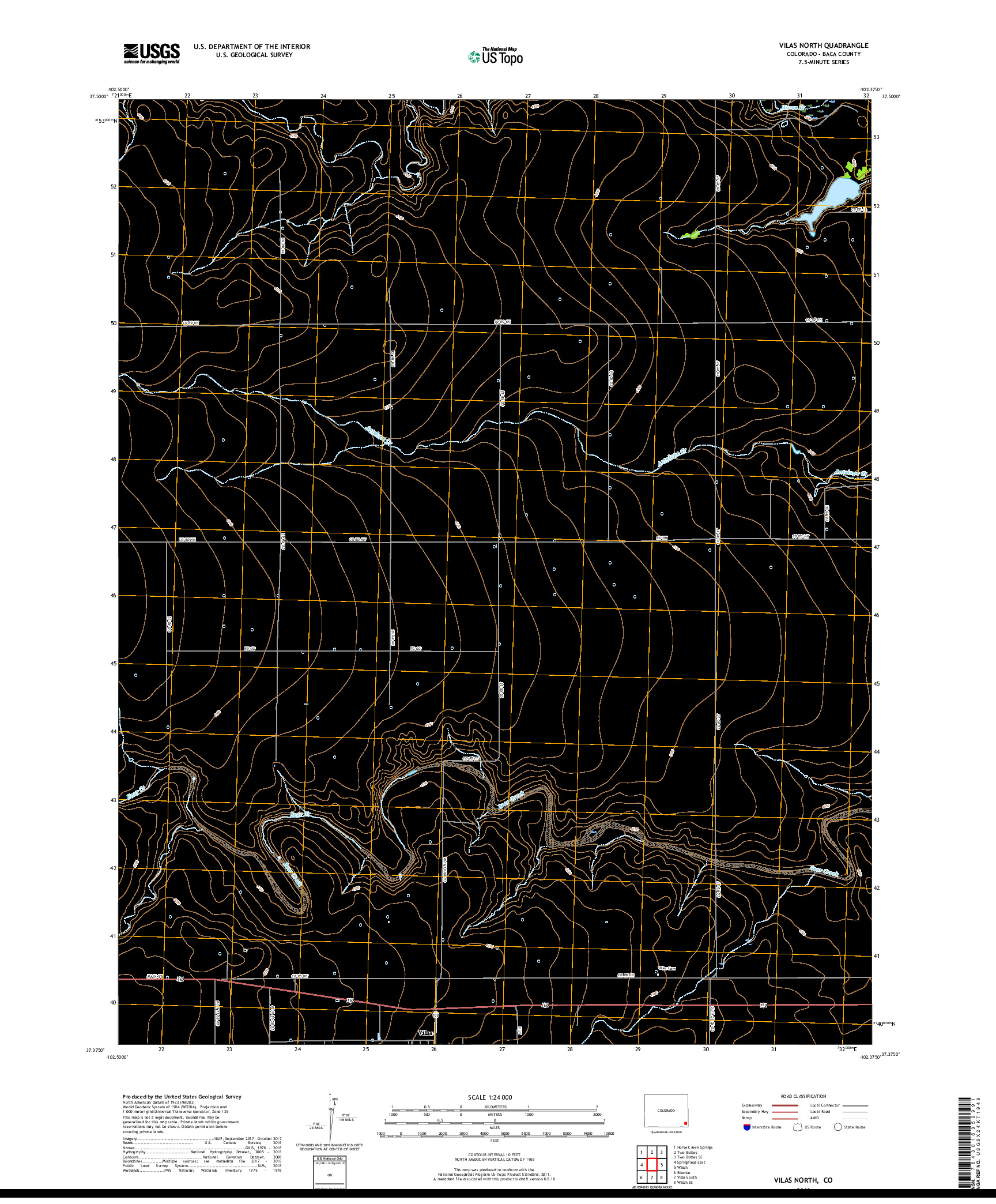 USGS US TOPO 7.5-MINUTE MAP FOR VILAS NORTH, CO 2019