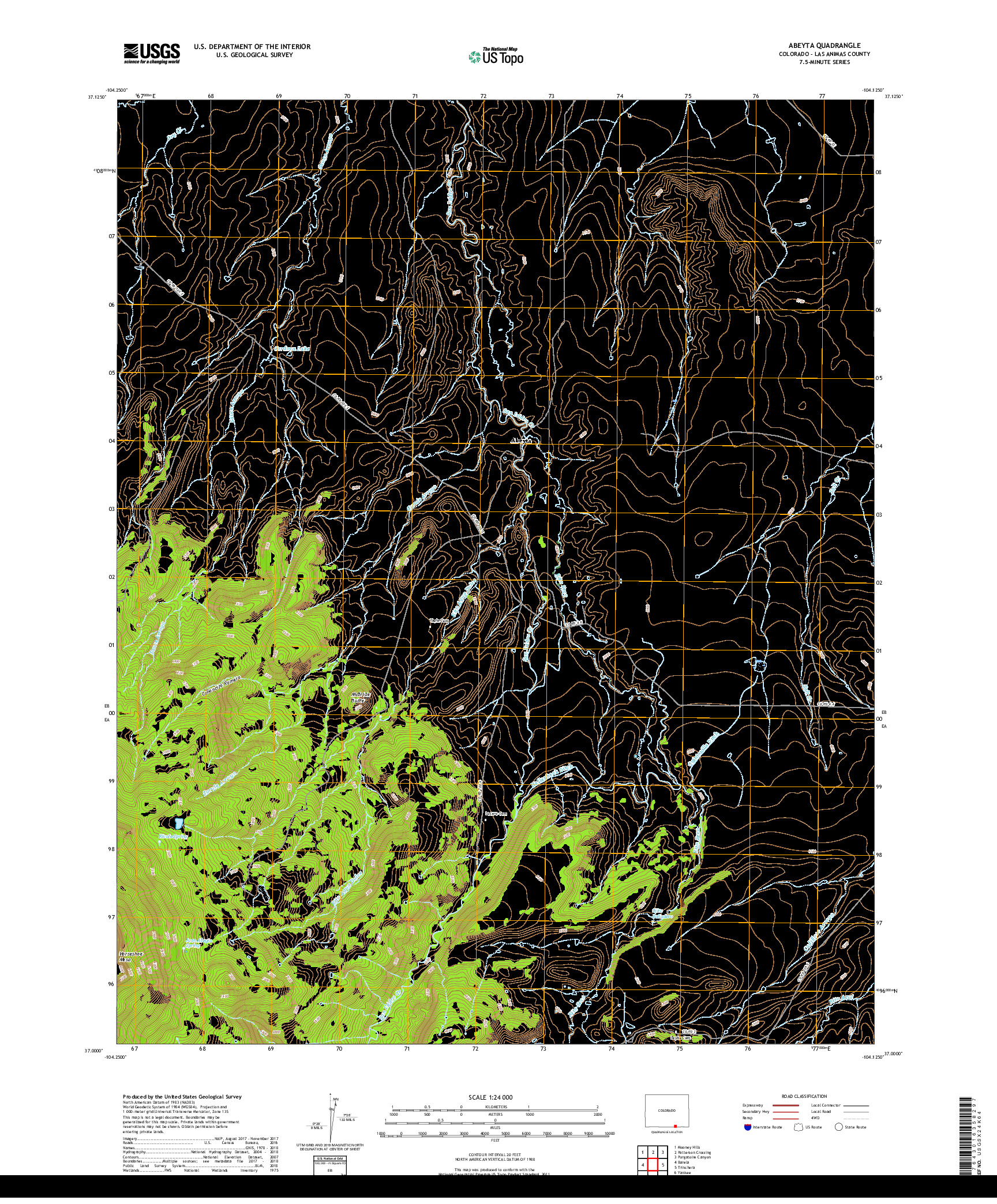 USGS US TOPO 7.5-MINUTE MAP FOR ABEYTA, CO 2019