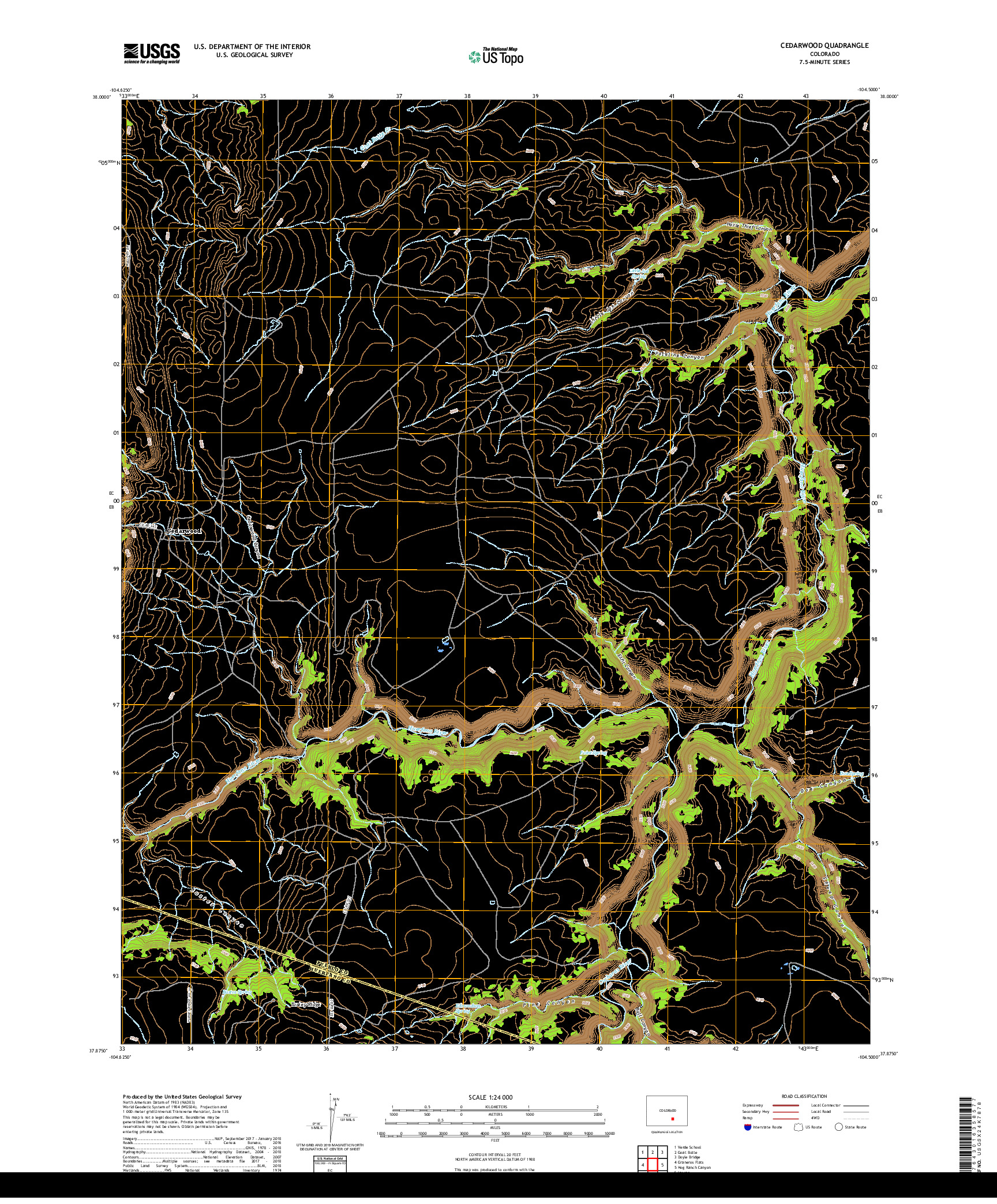 USGS US TOPO 7.5-MINUTE MAP FOR CEDARWOOD, CO 2019