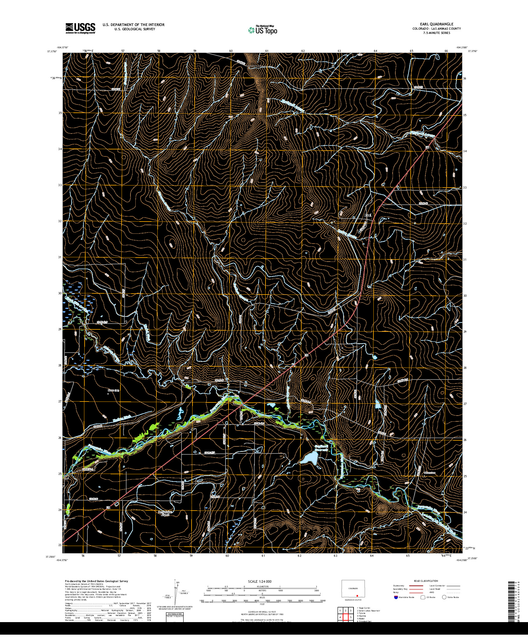 USGS US TOPO 7.5-MINUTE MAP FOR EARL, CO 2019
