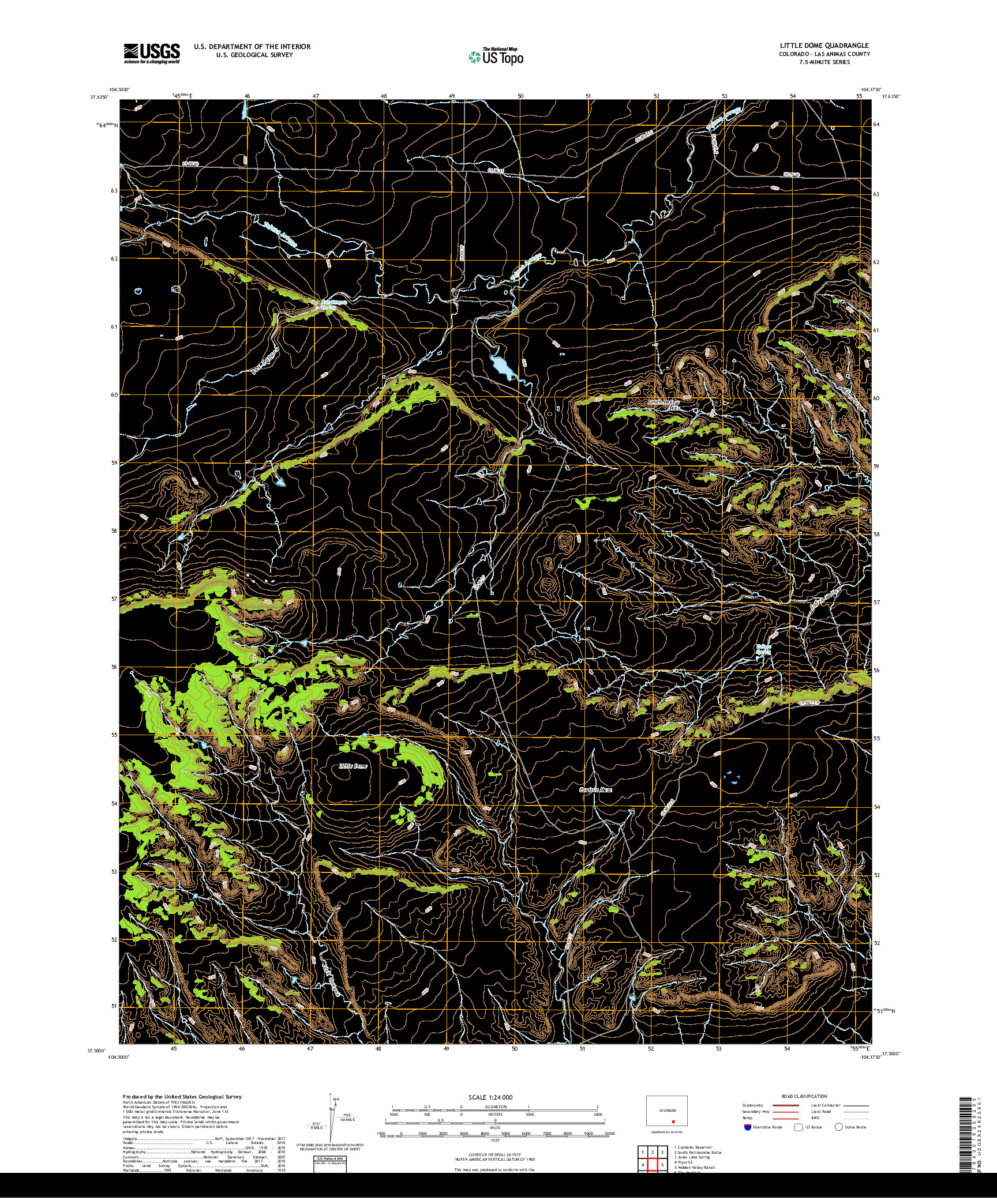 USGS US TOPO 7.5-MINUTE MAP FOR LITTLE DOME, CO 2019