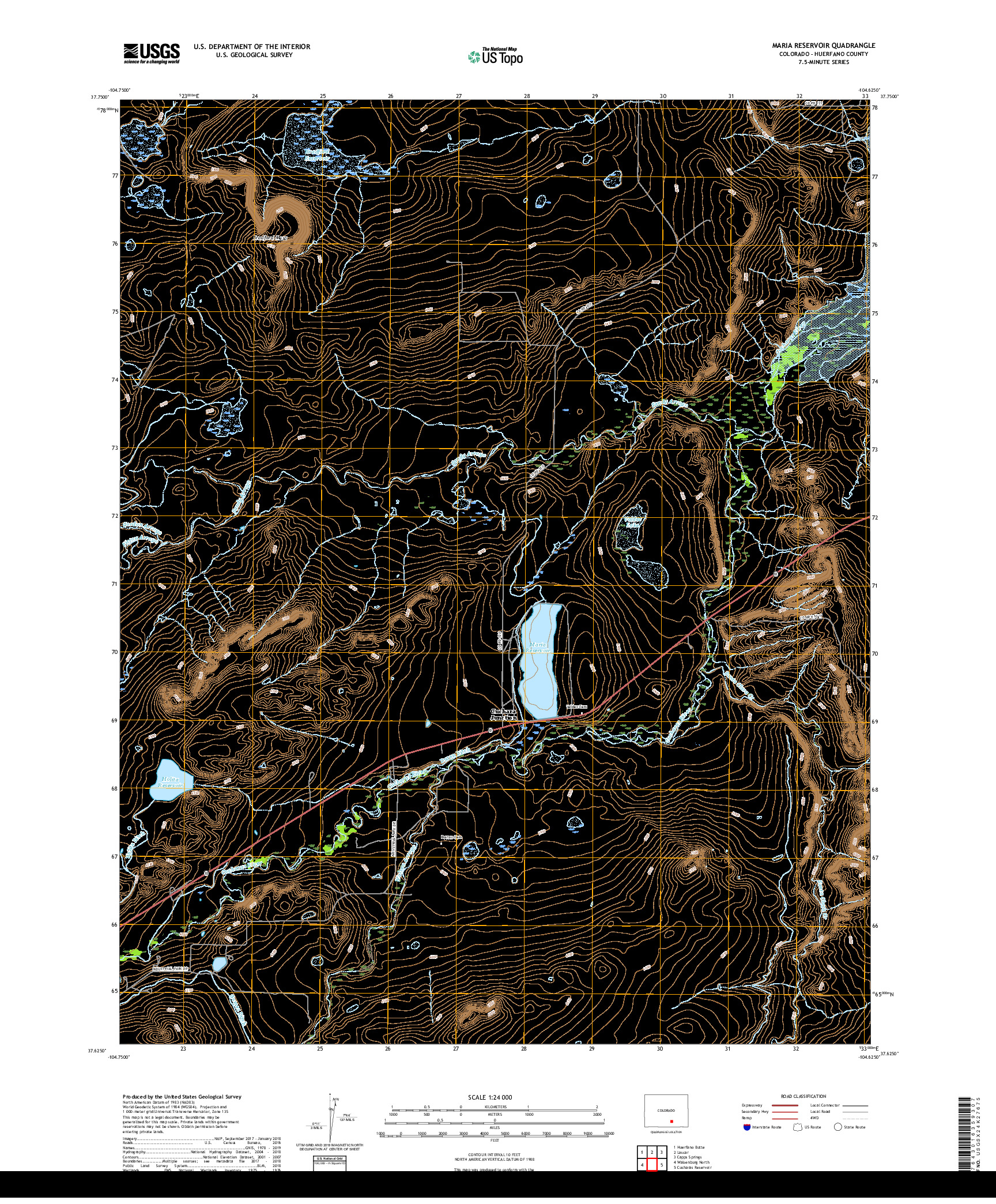 USGS US TOPO 7.5-MINUTE MAP FOR MARIA RESERVOIR, CO 2019