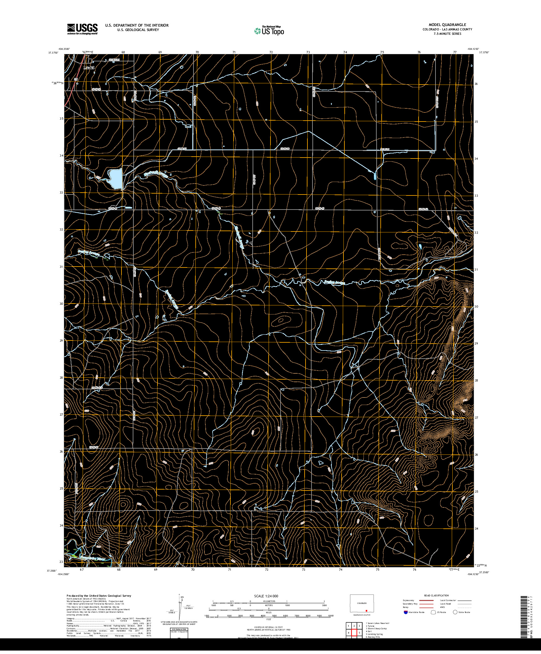 USGS US TOPO 7.5-MINUTE MAP FOR MODEL, CO 2019