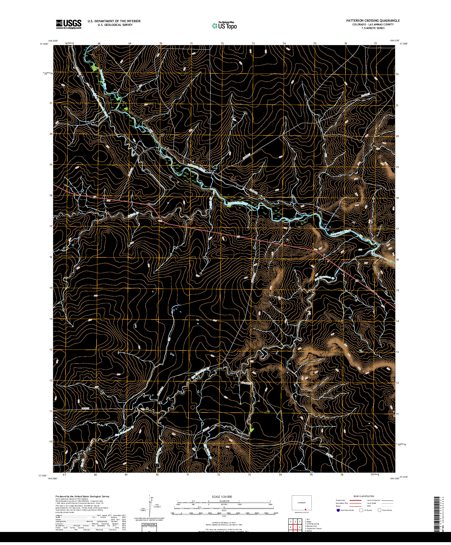 USGS US TOPO 7.5-MINUTE MAP FOR PATTERSON CROSSING, CO 2019