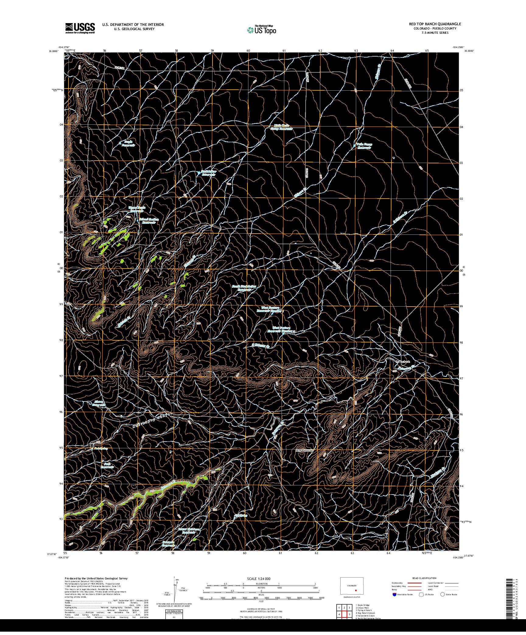 USGS US TOPO 7.5-MINUTE MAP FOR RED TOP RANCH, CO 2019