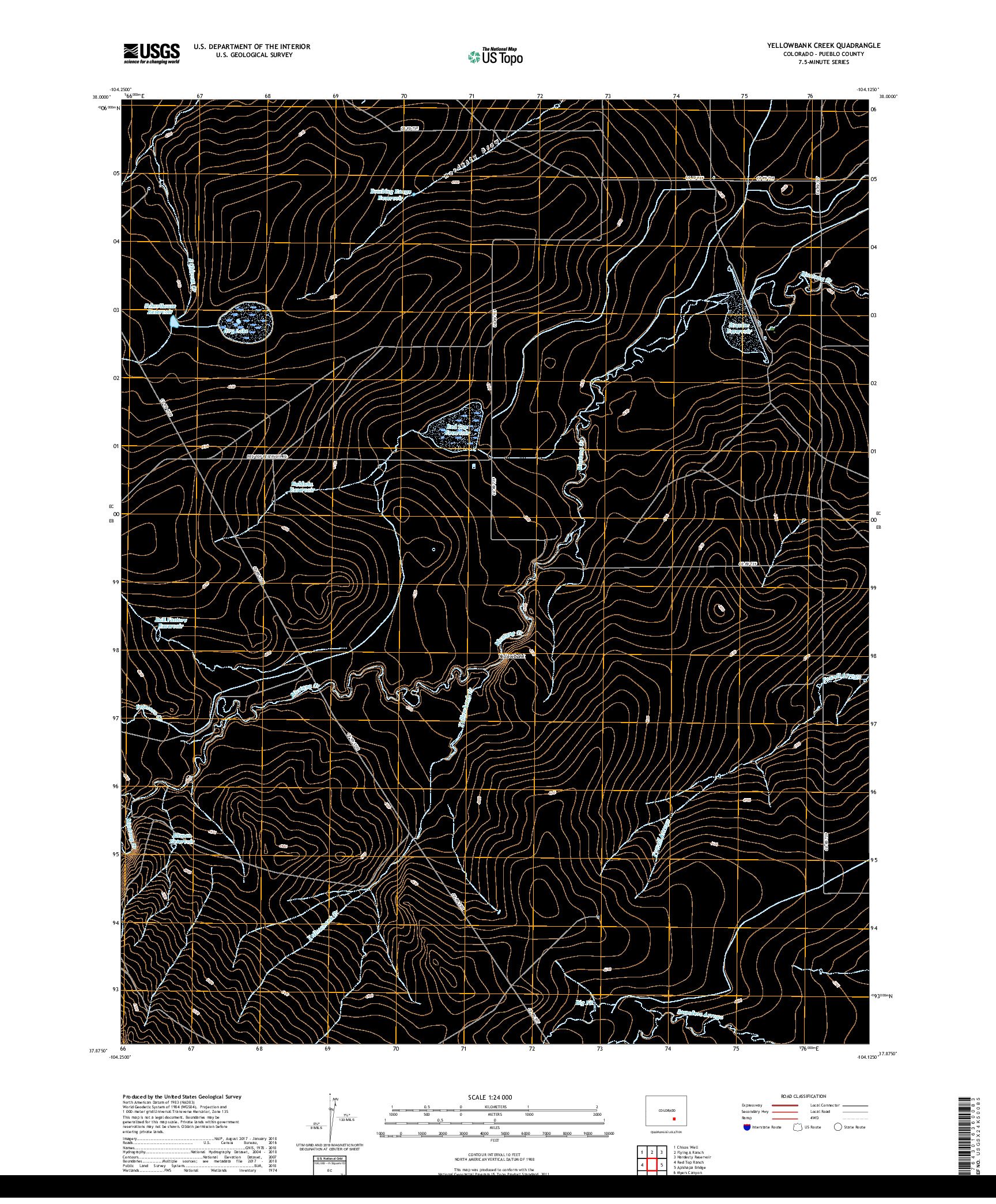 USGS US TOPO 7.5-MINUTE MAP FOR YELLOWBANK CREEK, CO 2019