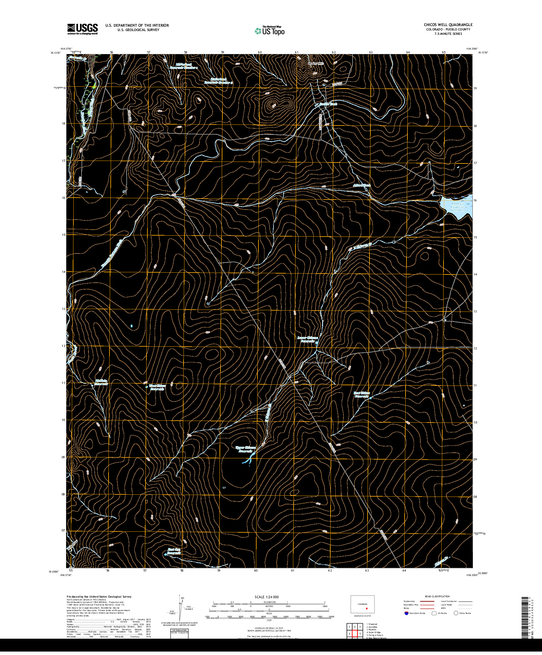 USGS US TOPO 7.5-MINUTE MAP FOR CHICOS WELL, CO 2019