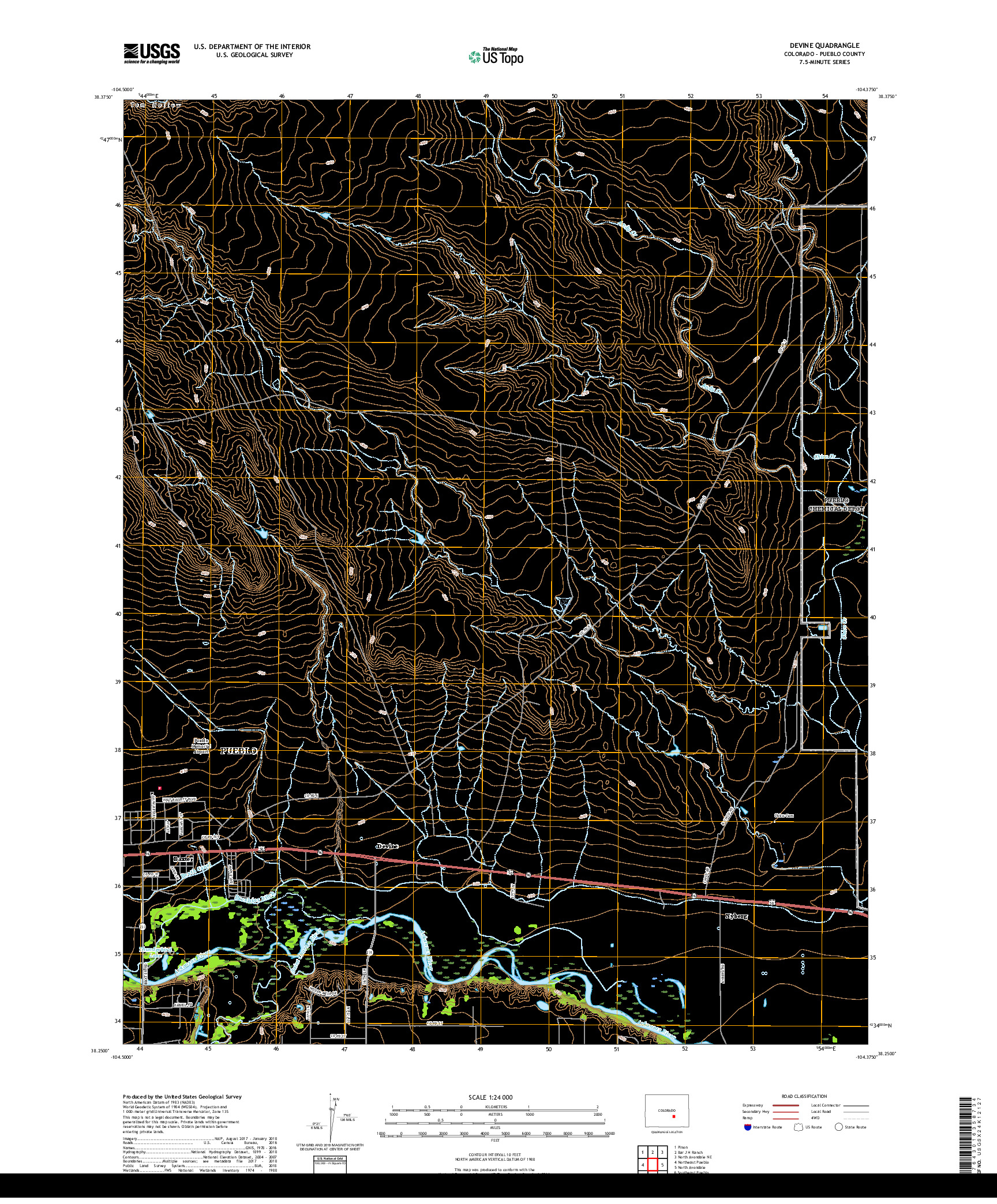 USGS US TOPO 7.5-MINUTE MAP FOR DEVINE, CO 2019