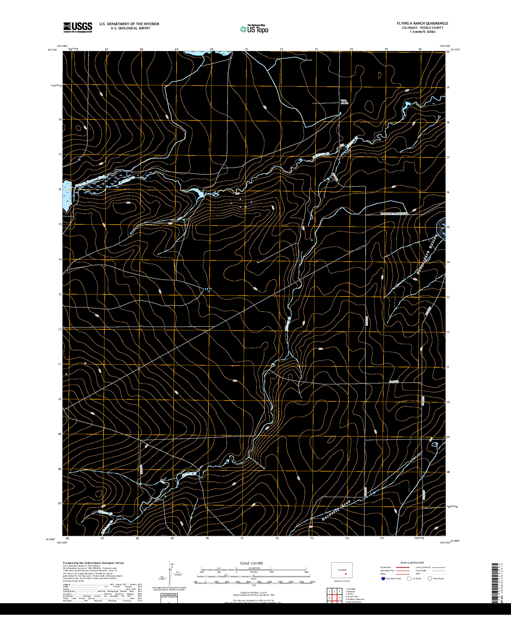 USGS US TOPO 7.5-MINUTE MAP FOR FLYING A RANCH, CO 2019