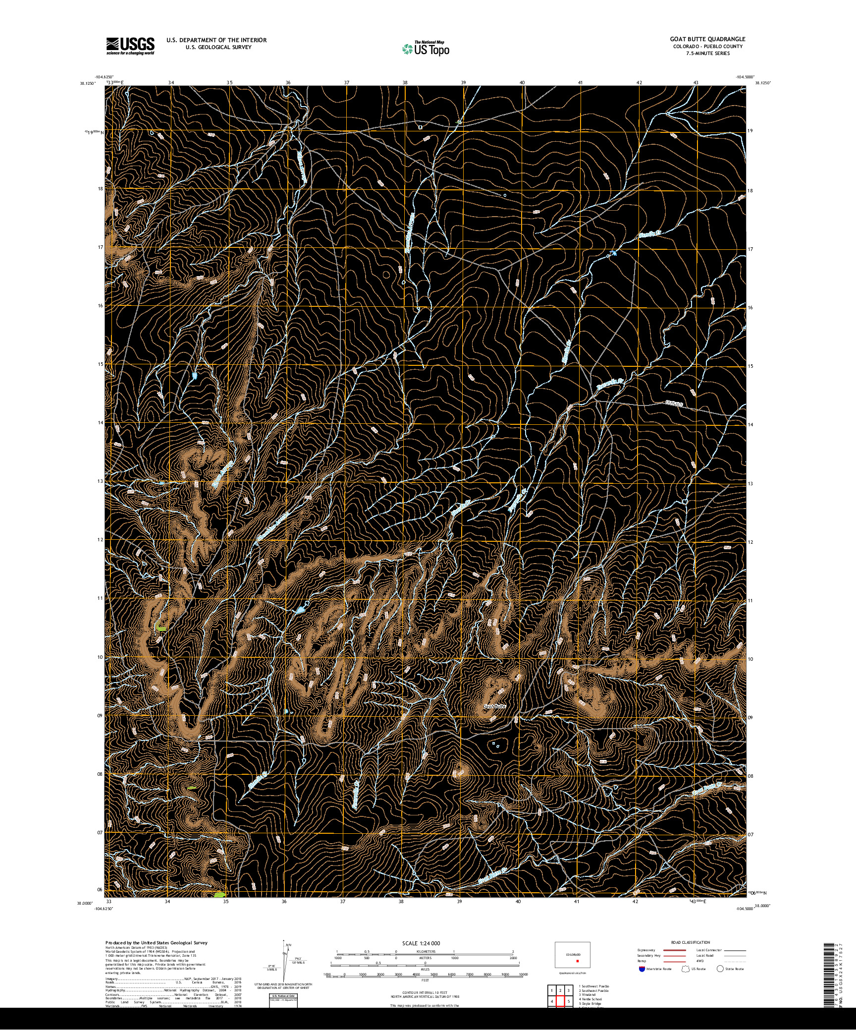 USGS US TOPO 7.5-MINUTE MAP FOR GOAT BUTTE, CO 2019