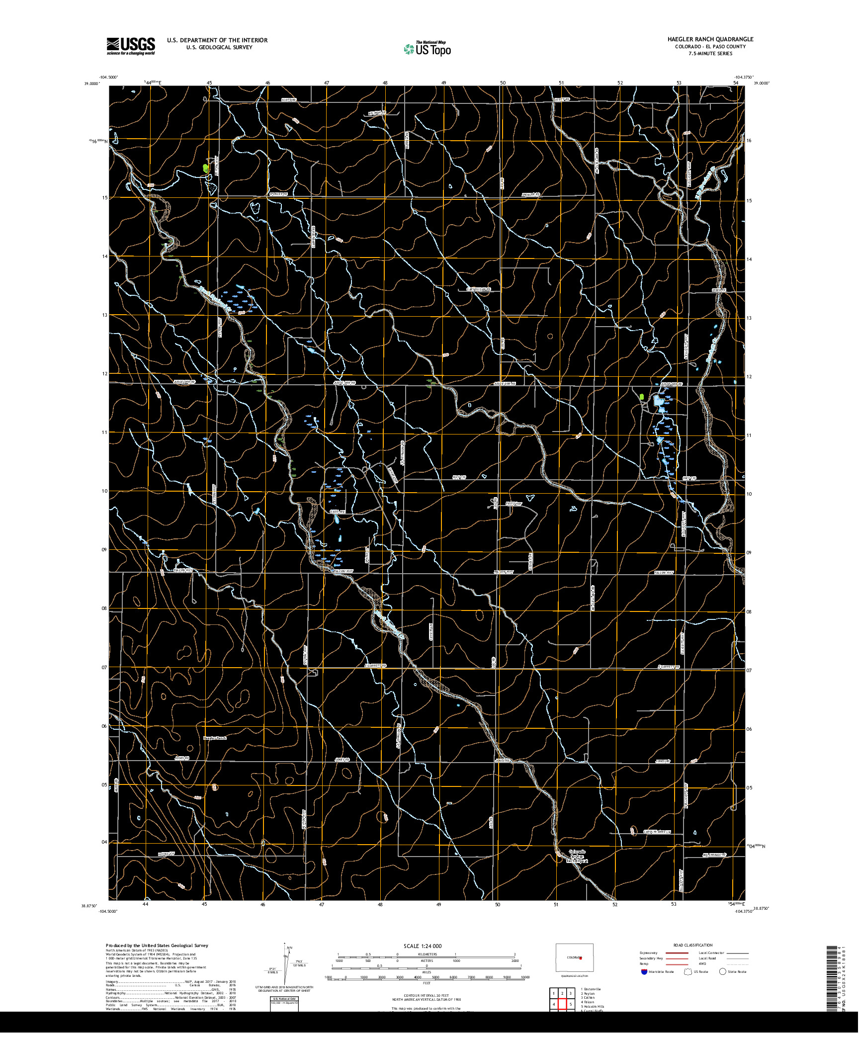 USGS US TOPO 7.5-MINUTE MAP FOR HAEGLER RANCH, CO 2019