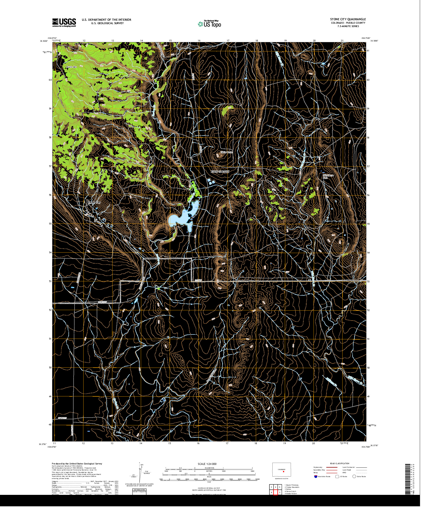 USGS US TOPO 7.5-MINUTE MAP FOR STONE CITY, CO 2019