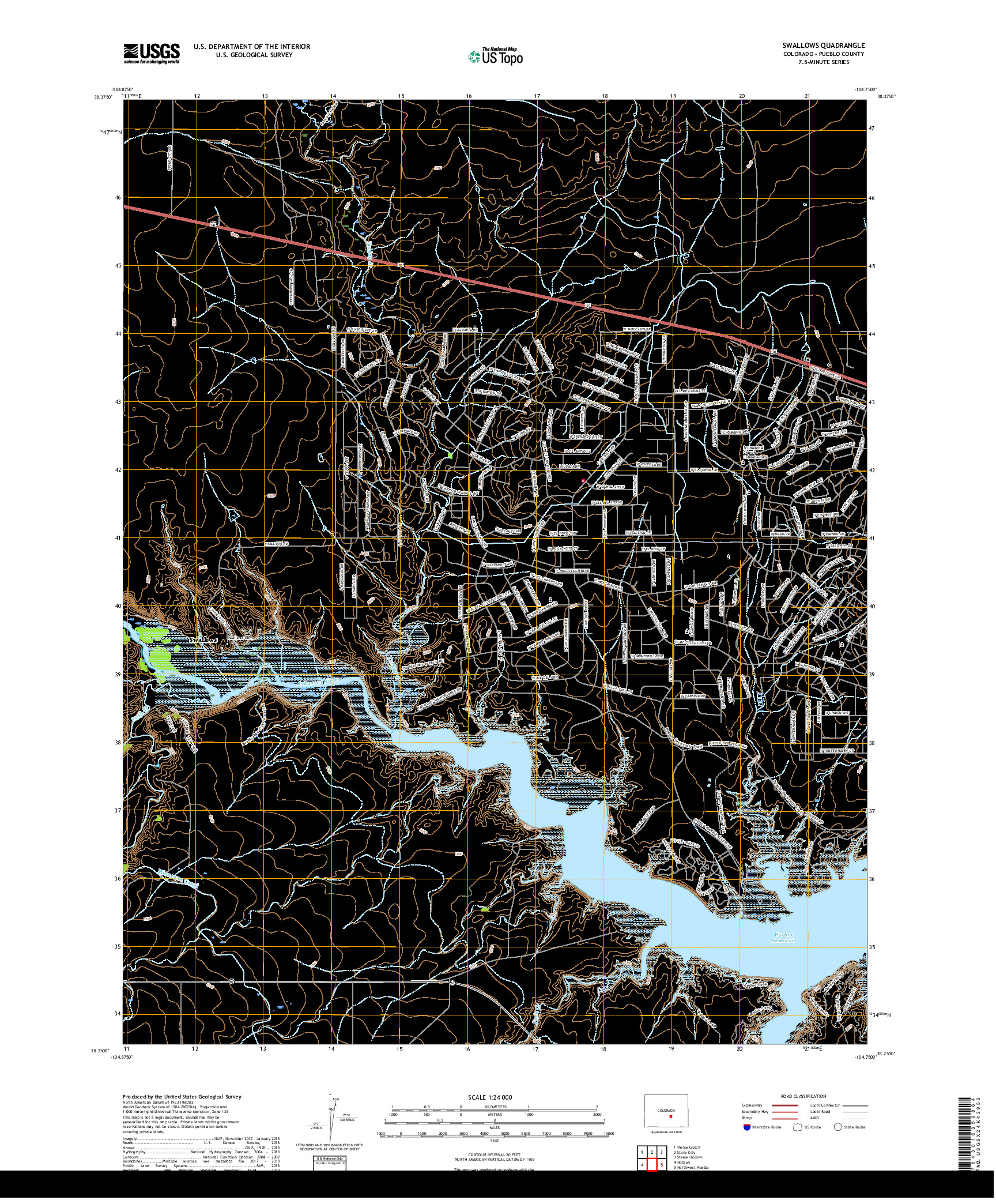 USGS US TOPO 7.5-MINUTE MAP FOR SWALLOWS, CO 2019
