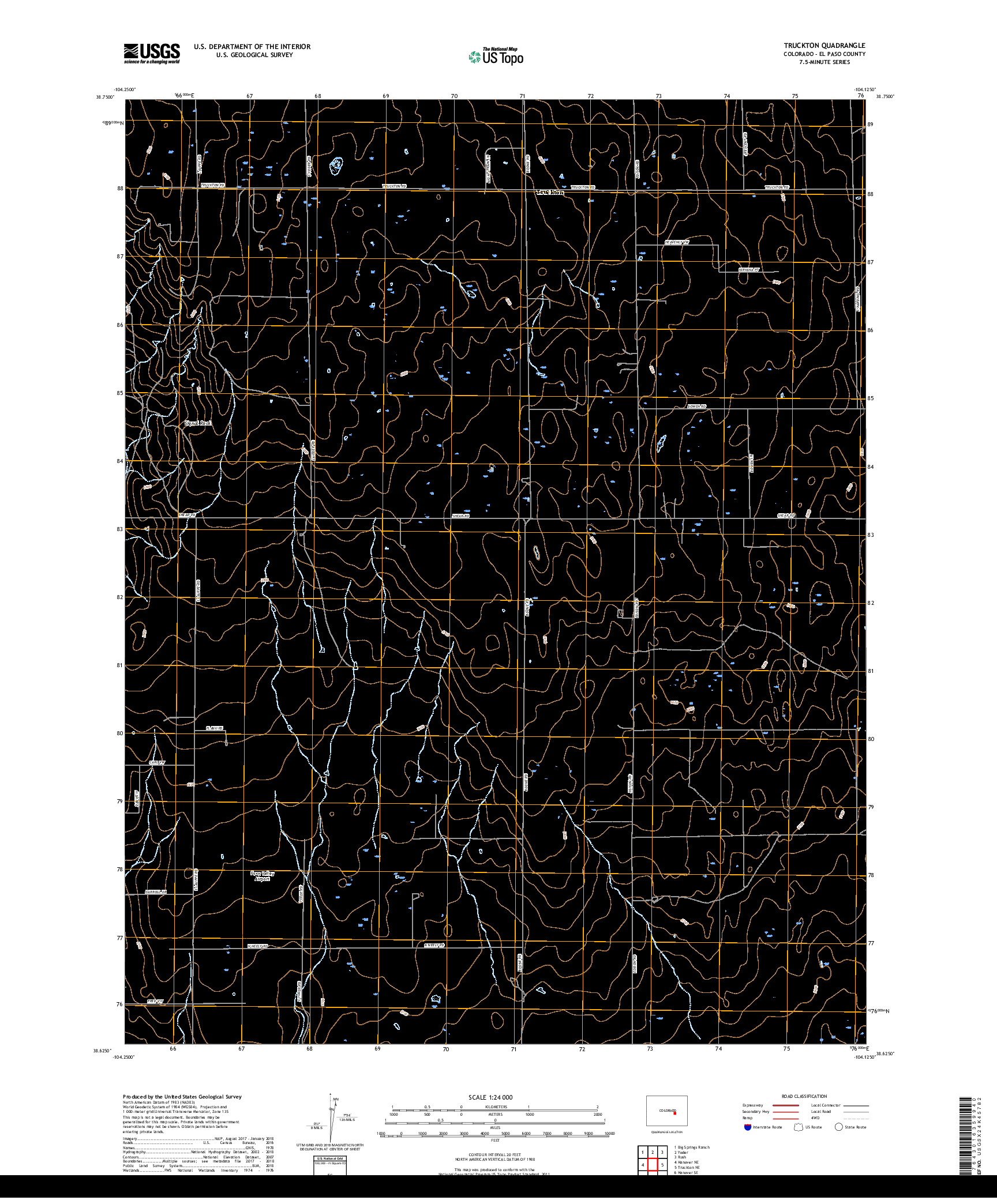 USGS US TOPO 7.5-MINUTE MAP FOR TRUCKTON, CO 2019