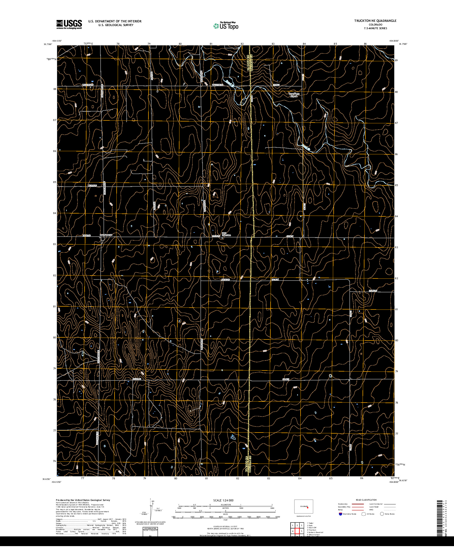 USGS US TOPO 7.5-MINUTE MAP FOR TRUCKTON NE, CO 2019
