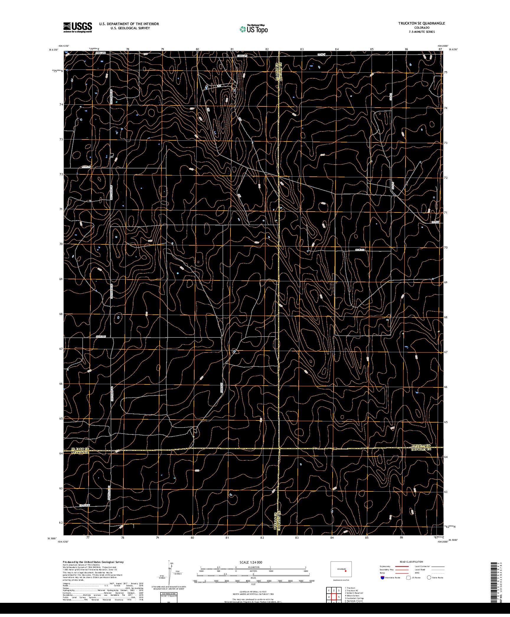 USGS US TOPO 7.5-MINUTE MAP FOR TRUCKTON SE, CO 2019