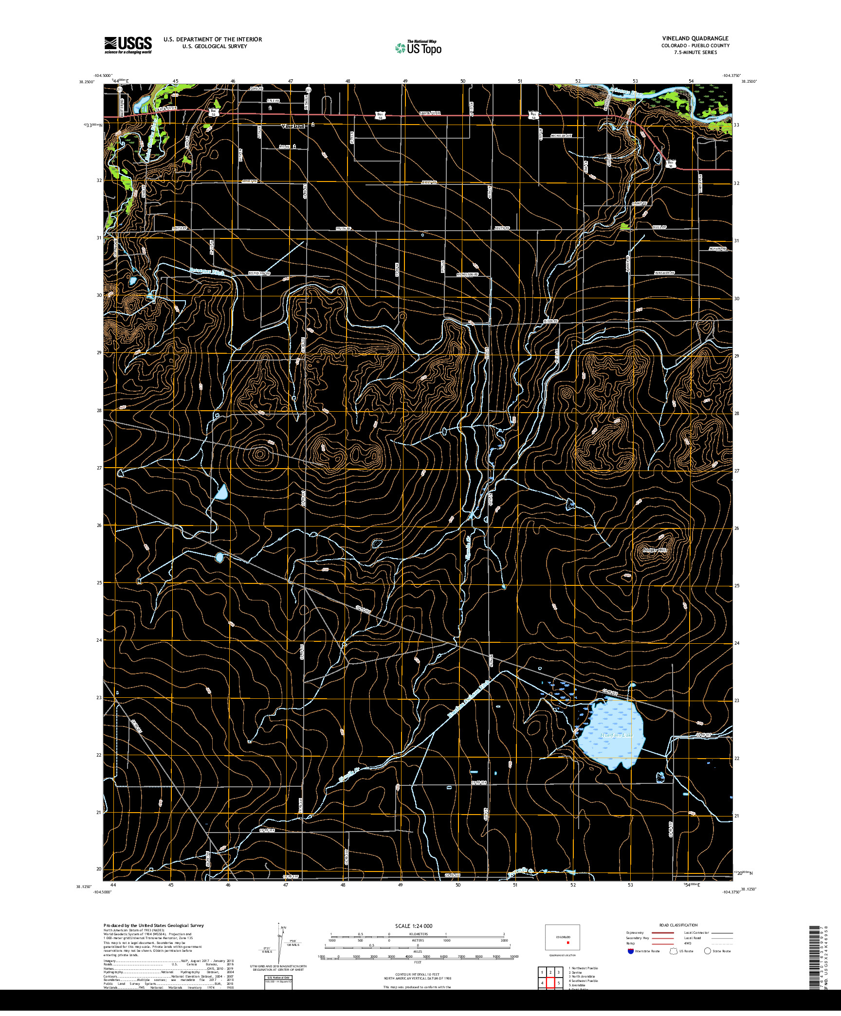 USGS US TOPO 7.5-MINUTE MAP FOR VINELAND, CO 2019