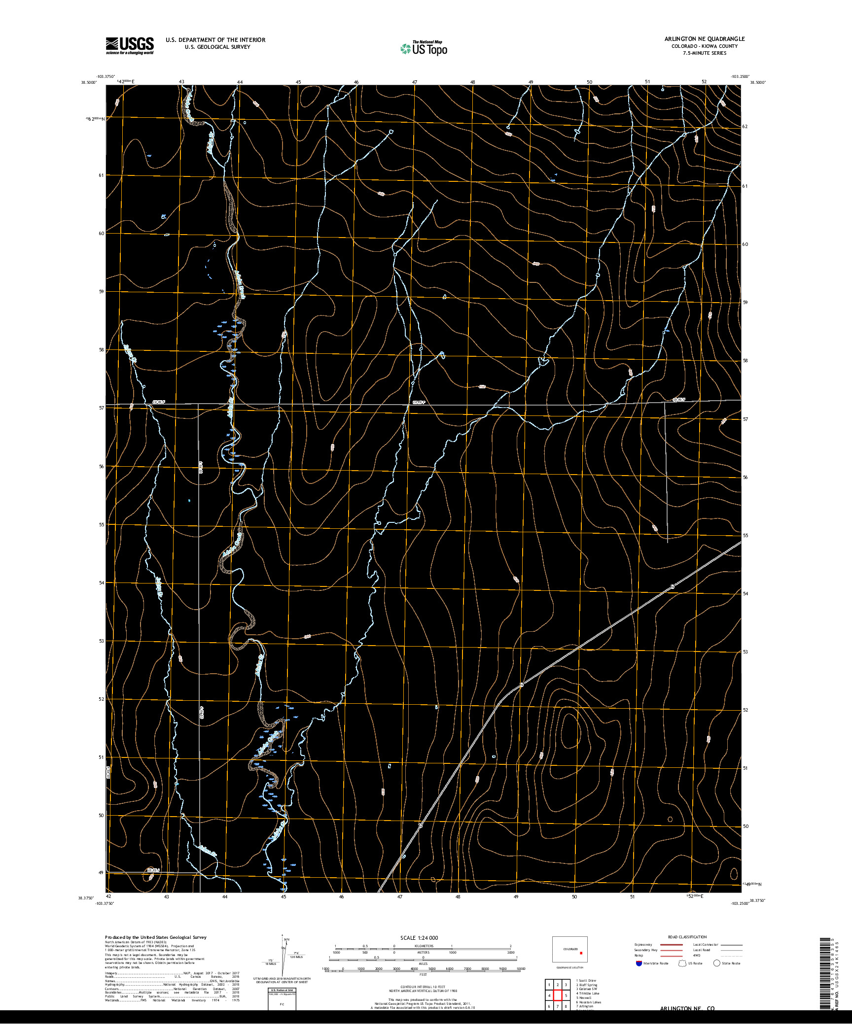 USGS US TOPO 7.5-MINUTE MAP FOR ARLINGTON NE, CO 2019