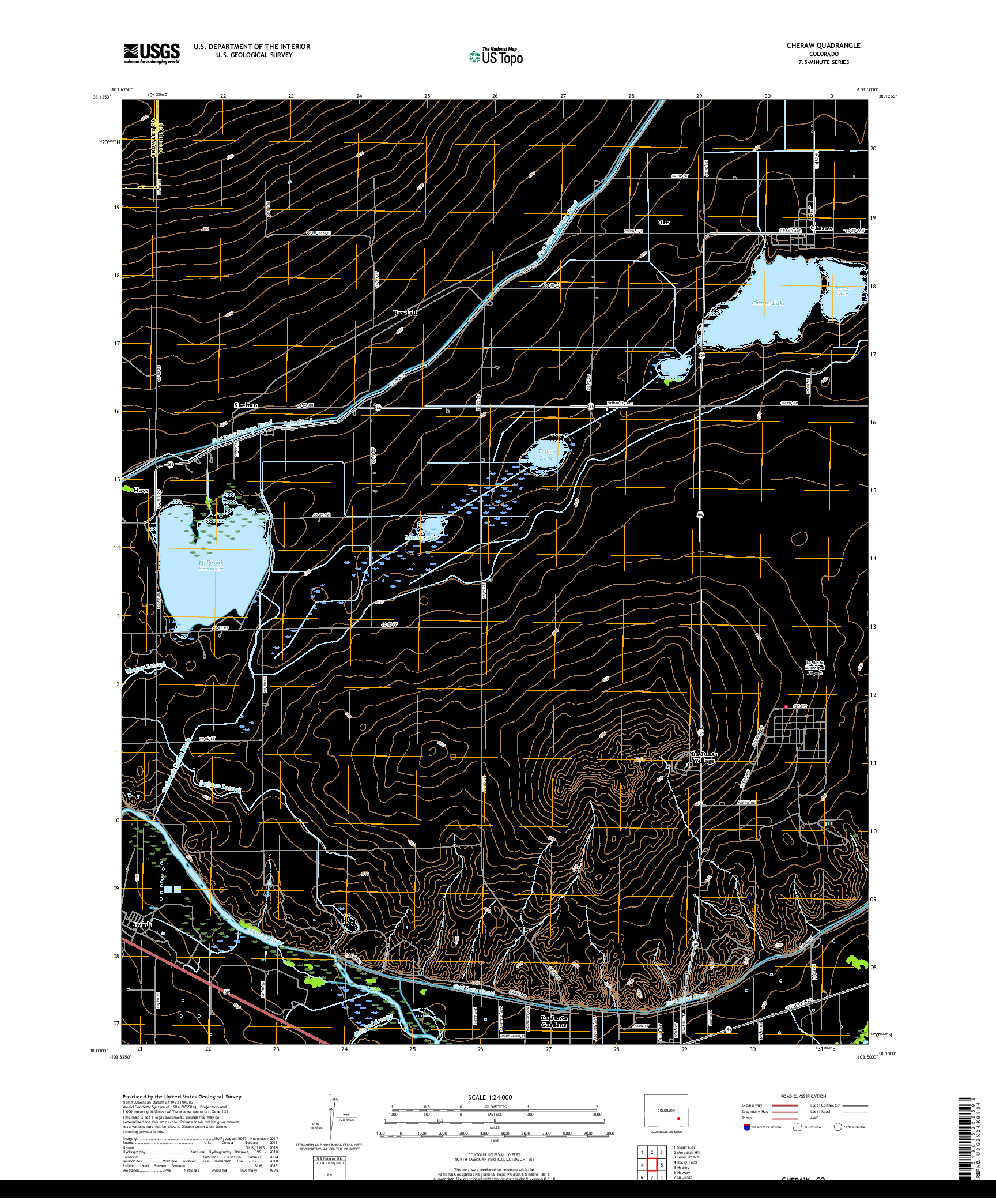 USGS US TOPO 7.5-MINUTE MAP FOR CHERAW, CO 2019