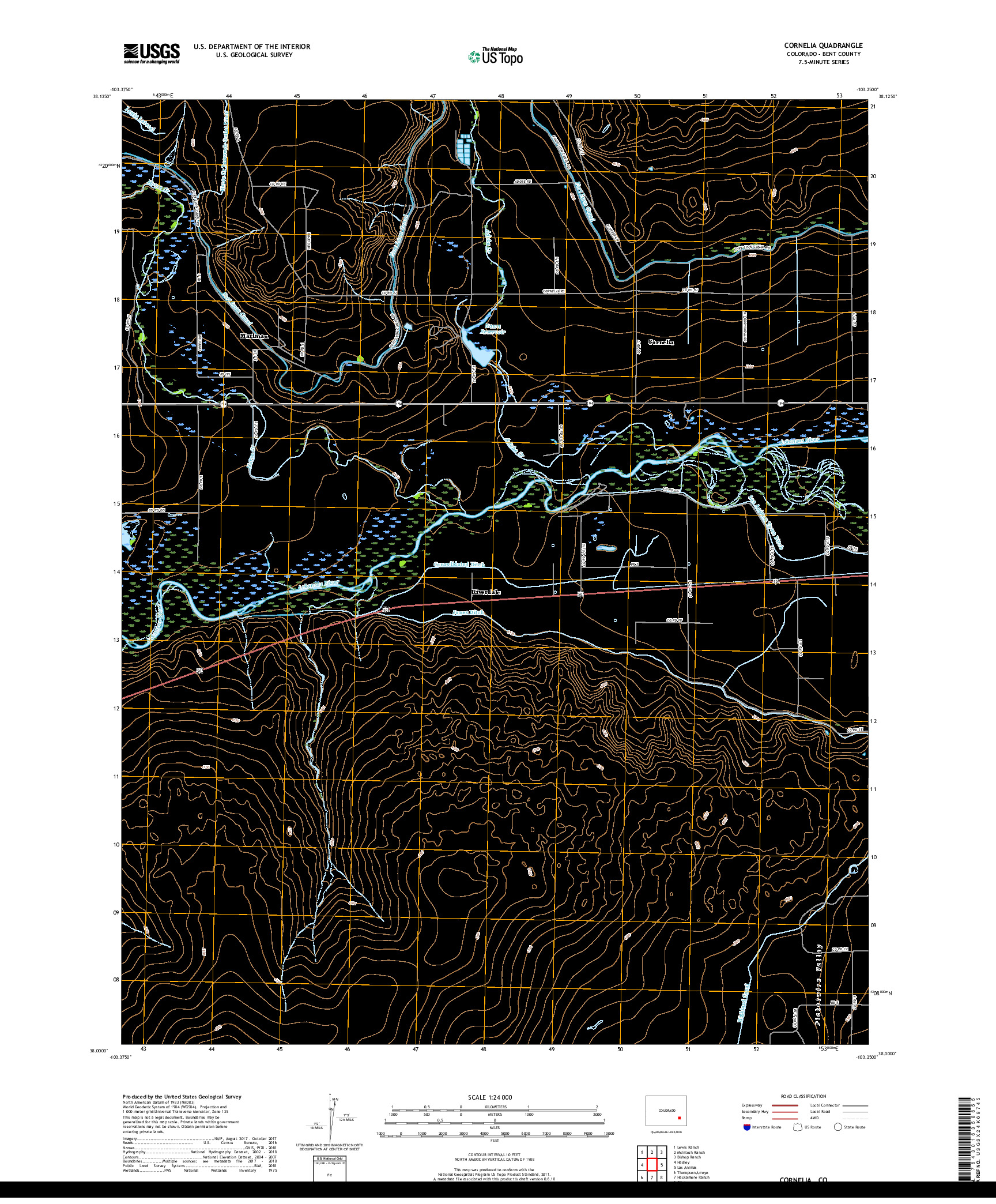 USGS US TOPO 7.5-MINUTE MAP FOR CORNELIA, CO 2019