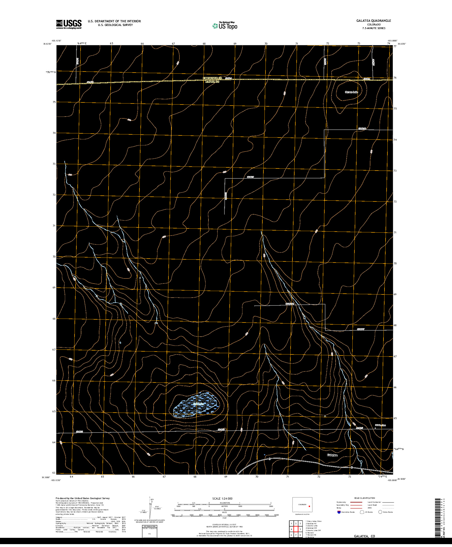 USGS US TOPO 7.5-MINUTE MAP FOR GALATEA, CO 2019