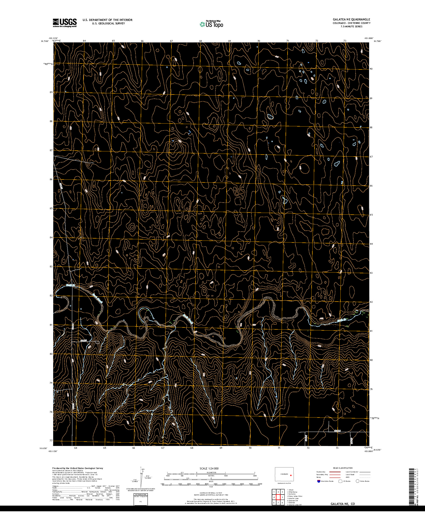 USGS US TOPO 7.5-MINUTE MAP FOR GALATEA NE, CO 2019