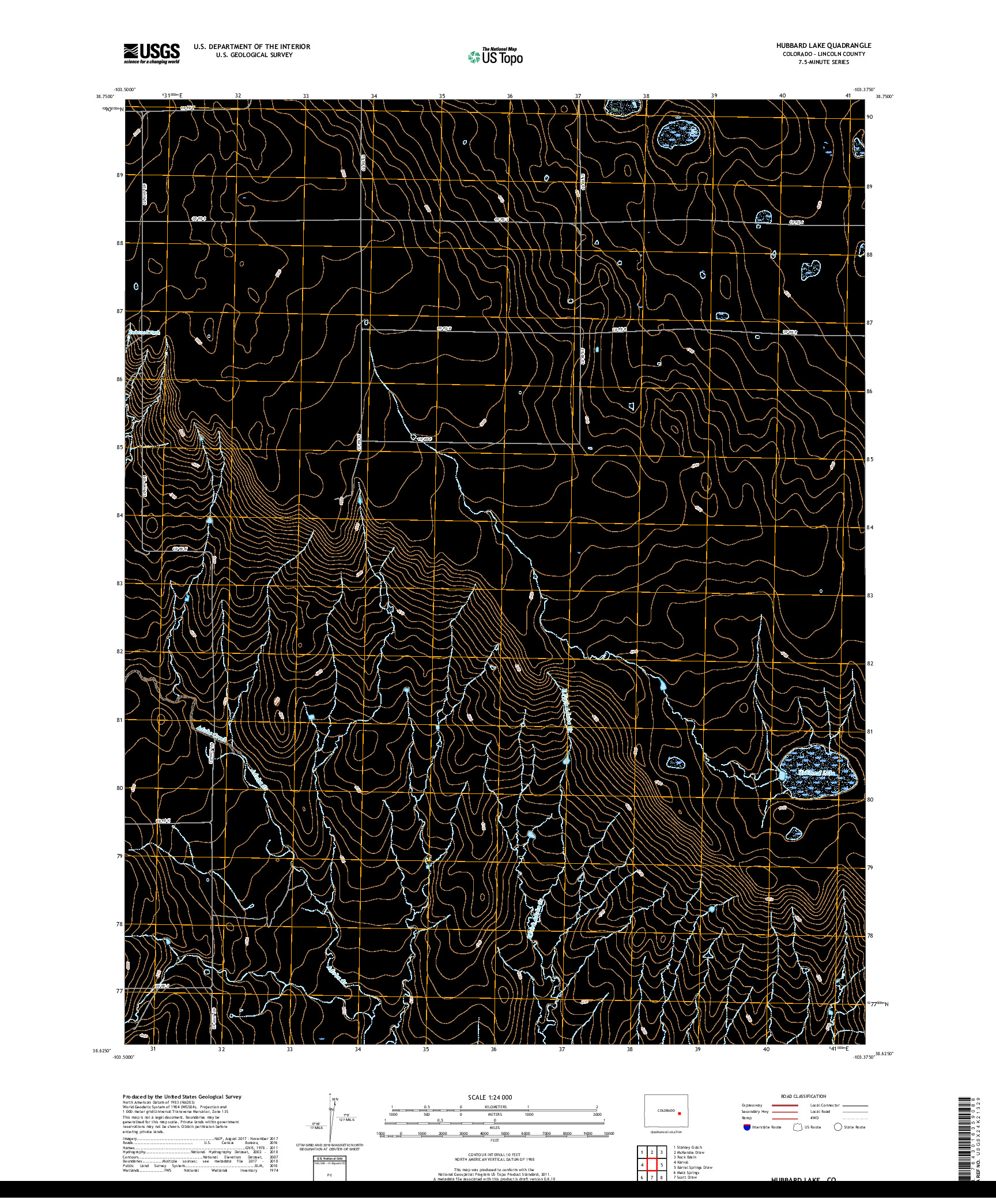 USGS US TOPO 7.5-MINUTE MAP FOR HUBBARD LAKE, CO 2019