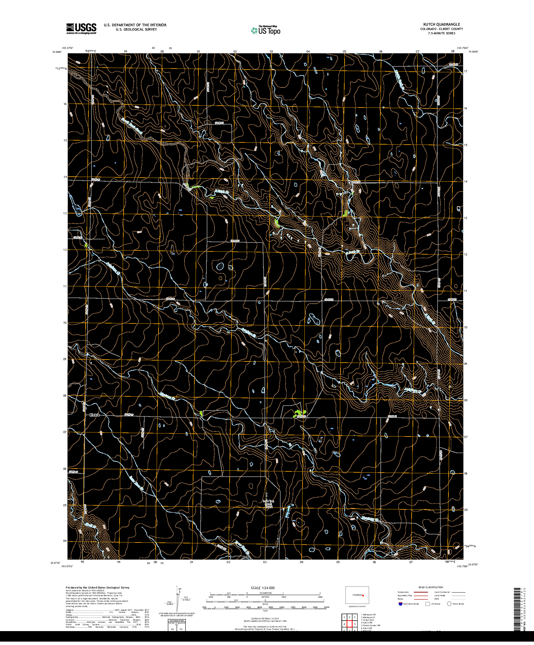 USGS US TOPO 7.5-MINUTE MAP FOR KUTCH, CO 2019