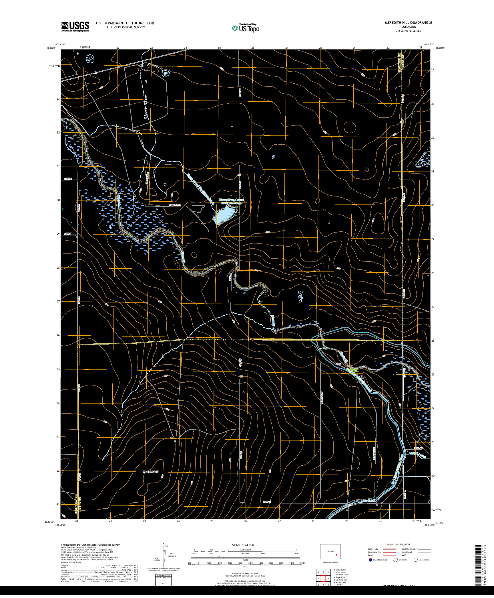 USGS US TOPO 7.5-MINUTE MAP FOR MEREDITH HILL, CO 2019