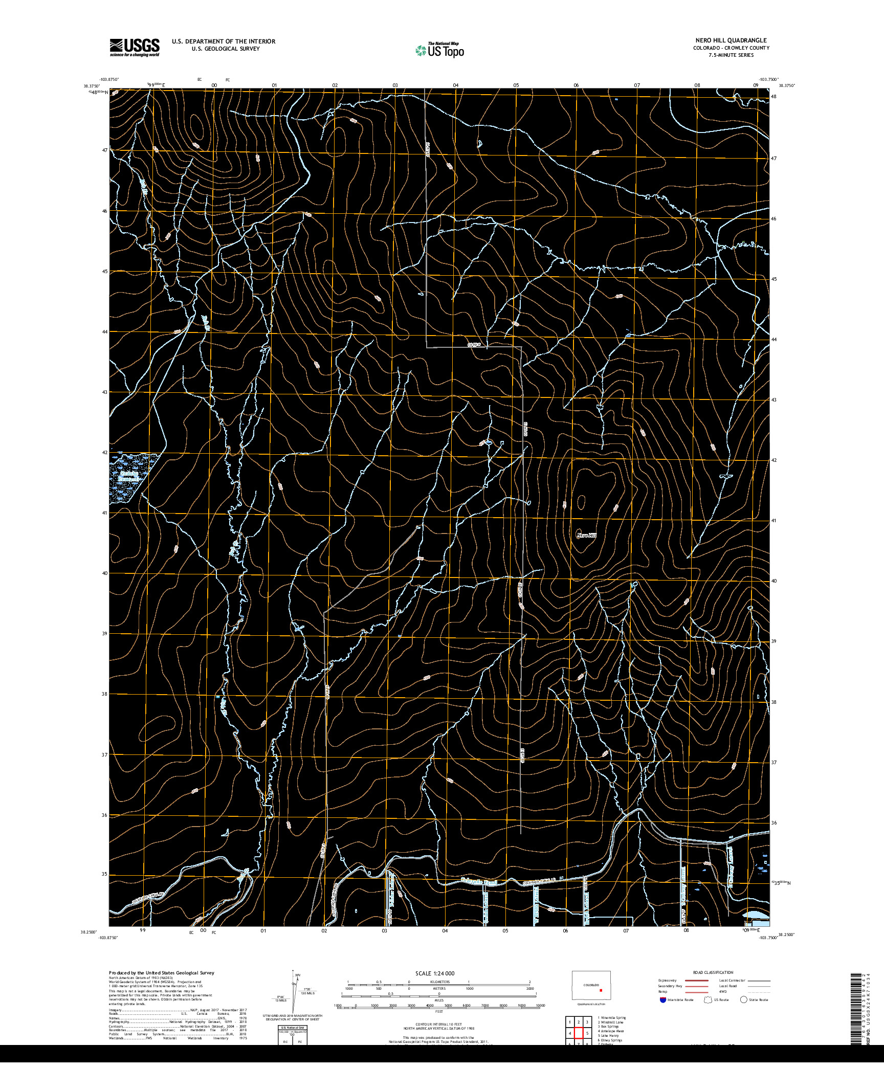 USGS US TOPO 7.5-MINUTE MAP FOR NERO HILL, CO 2019