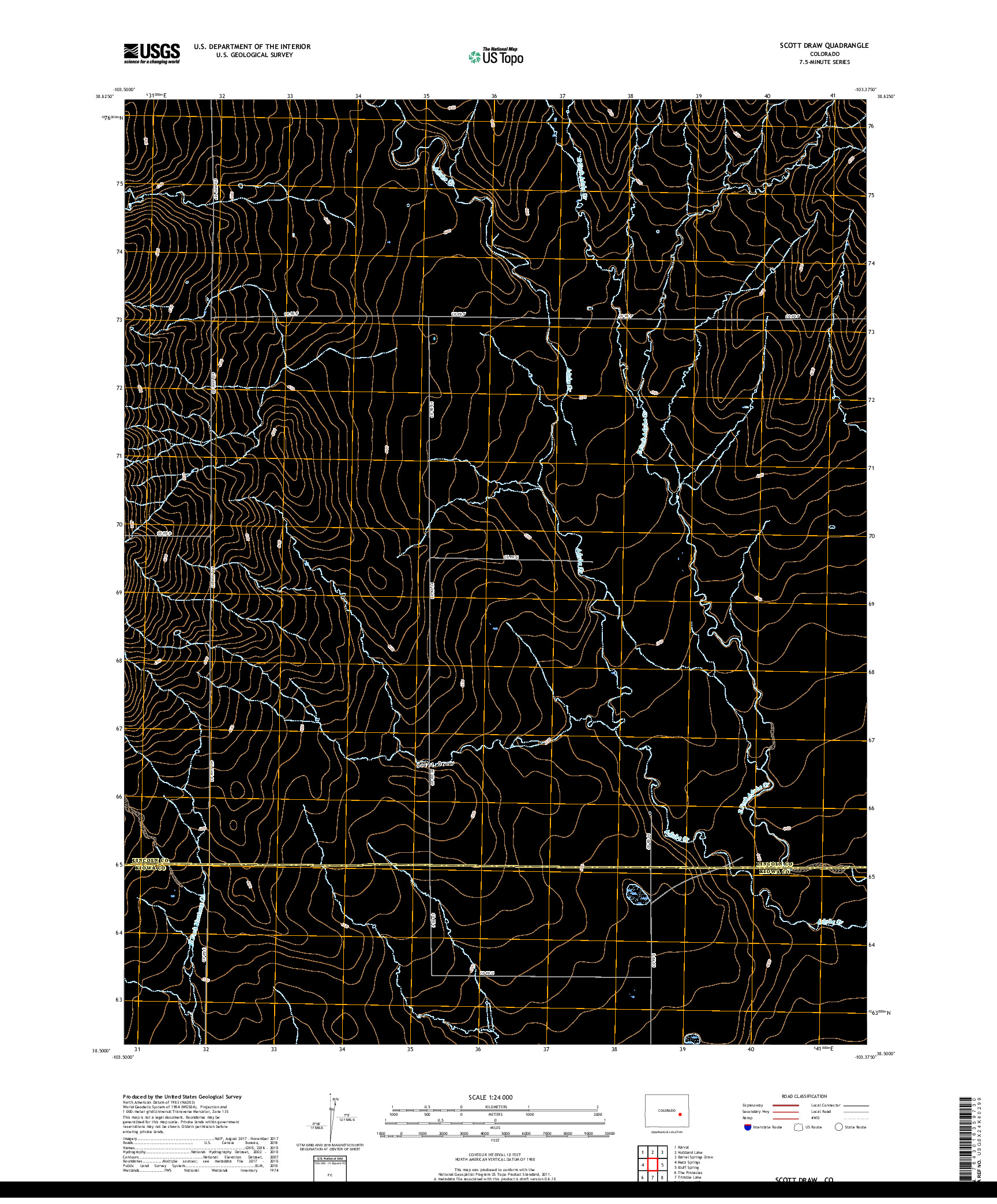 USGS US TOPO 7.5-MINUTE MAP FOR SCOTT DRAW, CO 2019