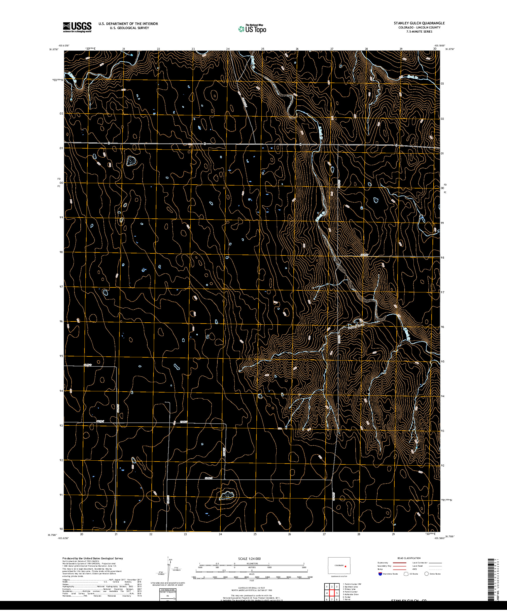 USGS US TOPO 7.5-MINUTE MAP FOR STANLEY GULCH, CO 2019