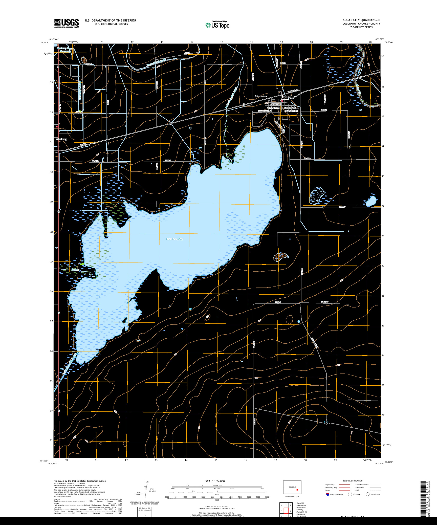 USGS US TOPO 7.5-MINUTE MAP FOR SUGAR CITY, CO 2019