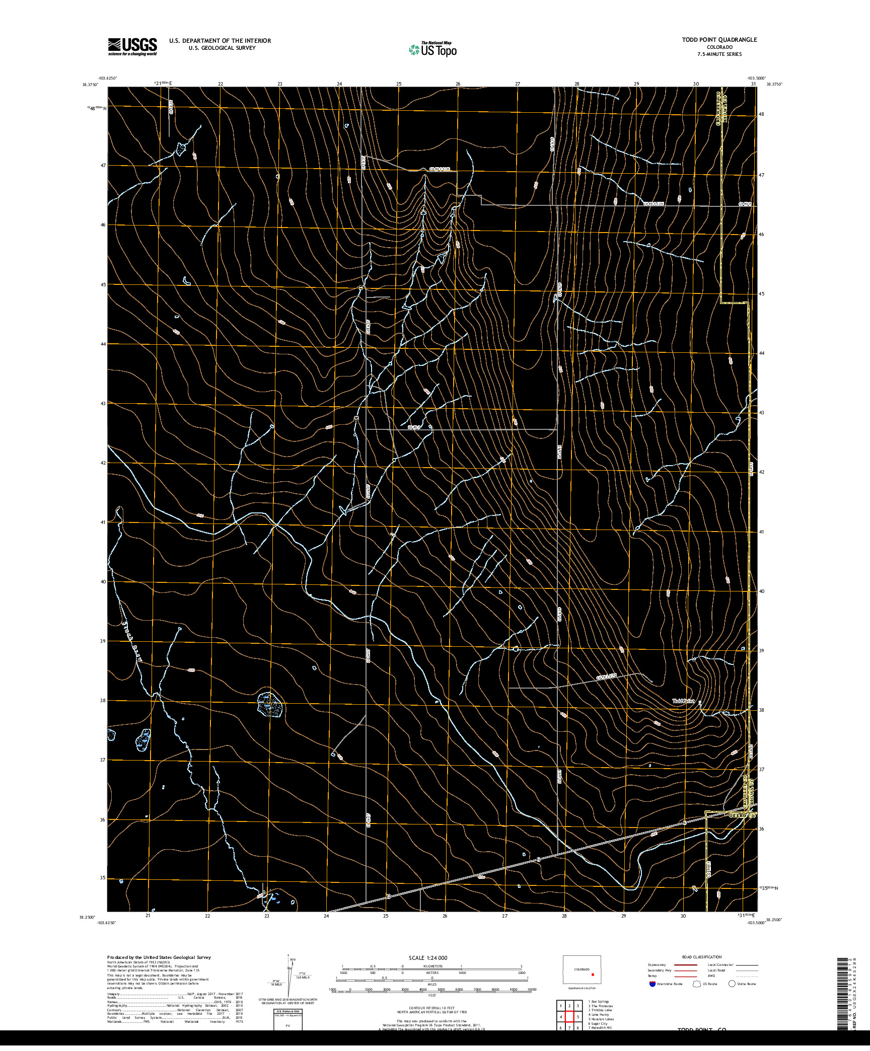 USGS US TOPO 7.5-MINUTE MAP FOR TODD POINT, CO 2019