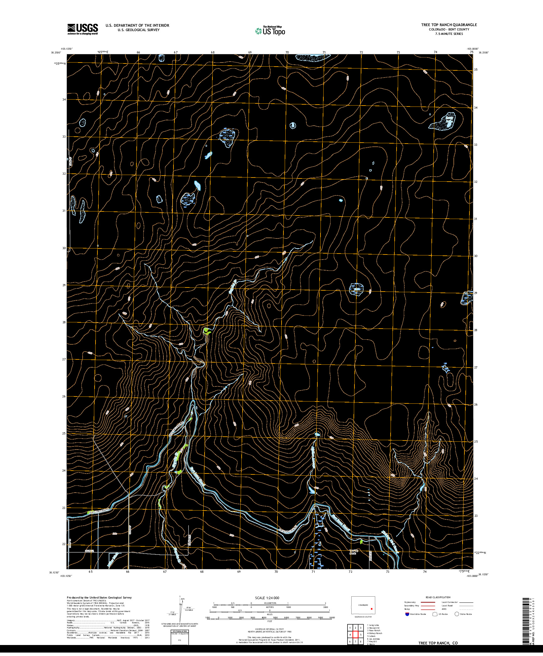 USGS US TOPO 7.5-MINUTE MAP FOR TREE TOP RANCH, CO 2019