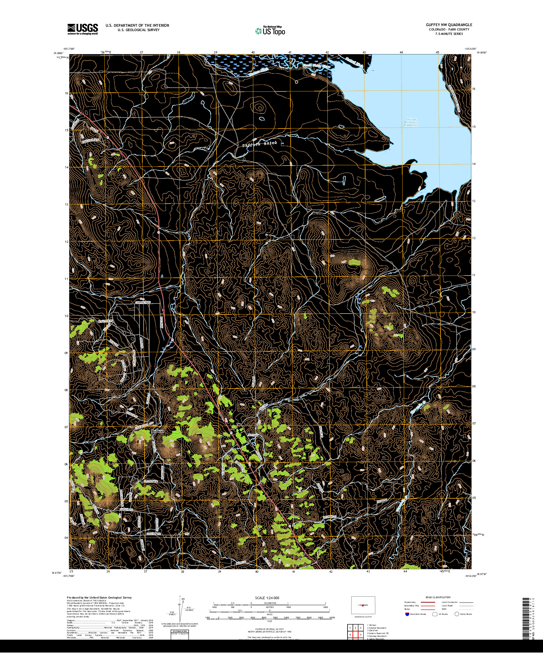 USGS US TOPO 7.5-MINUTE MAP FOR GUFFEY NW, CO 2019