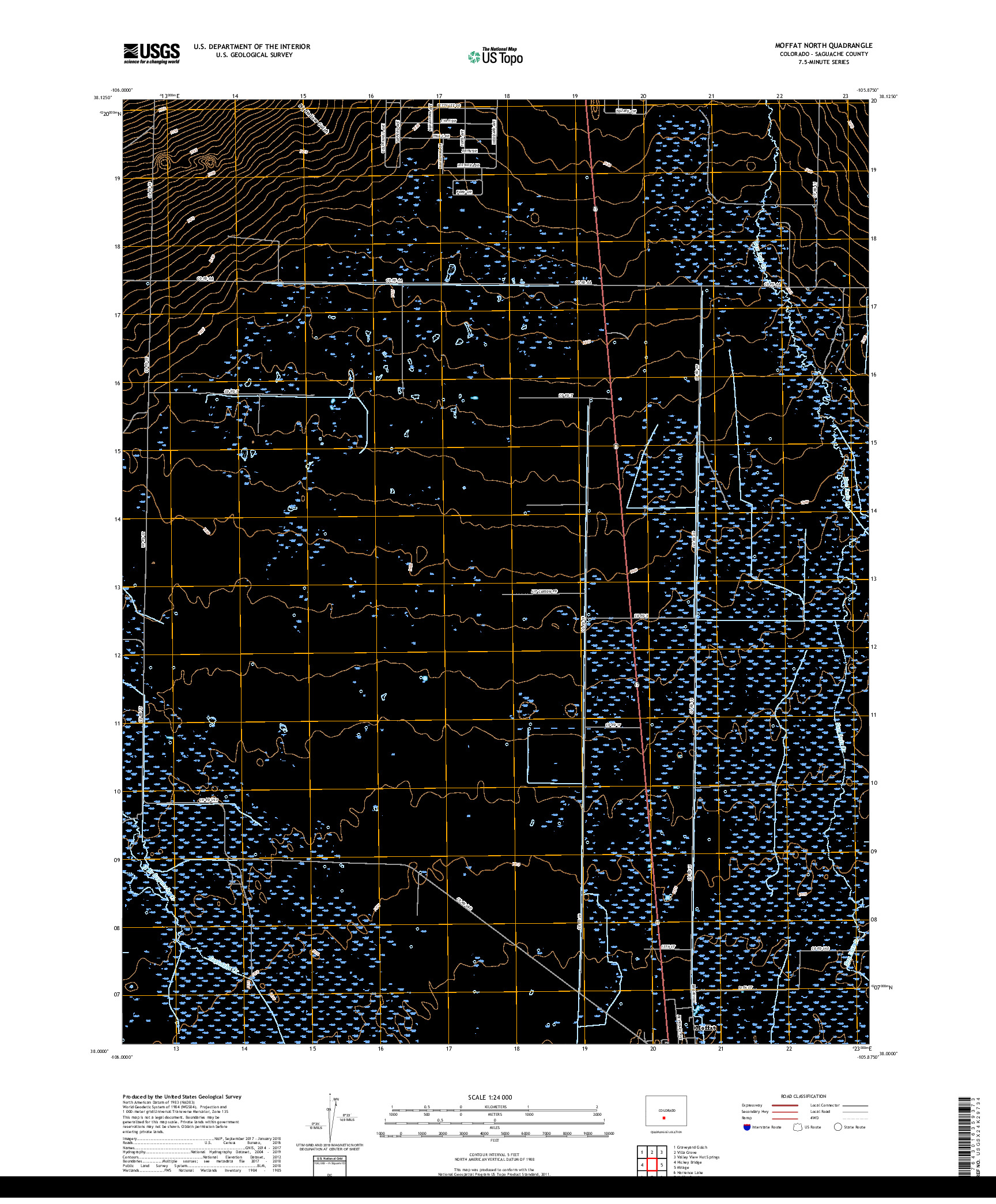 USGS US TOPO 7.5-MINUTE MAP FOR MOFFAT NORTH, CO 2019