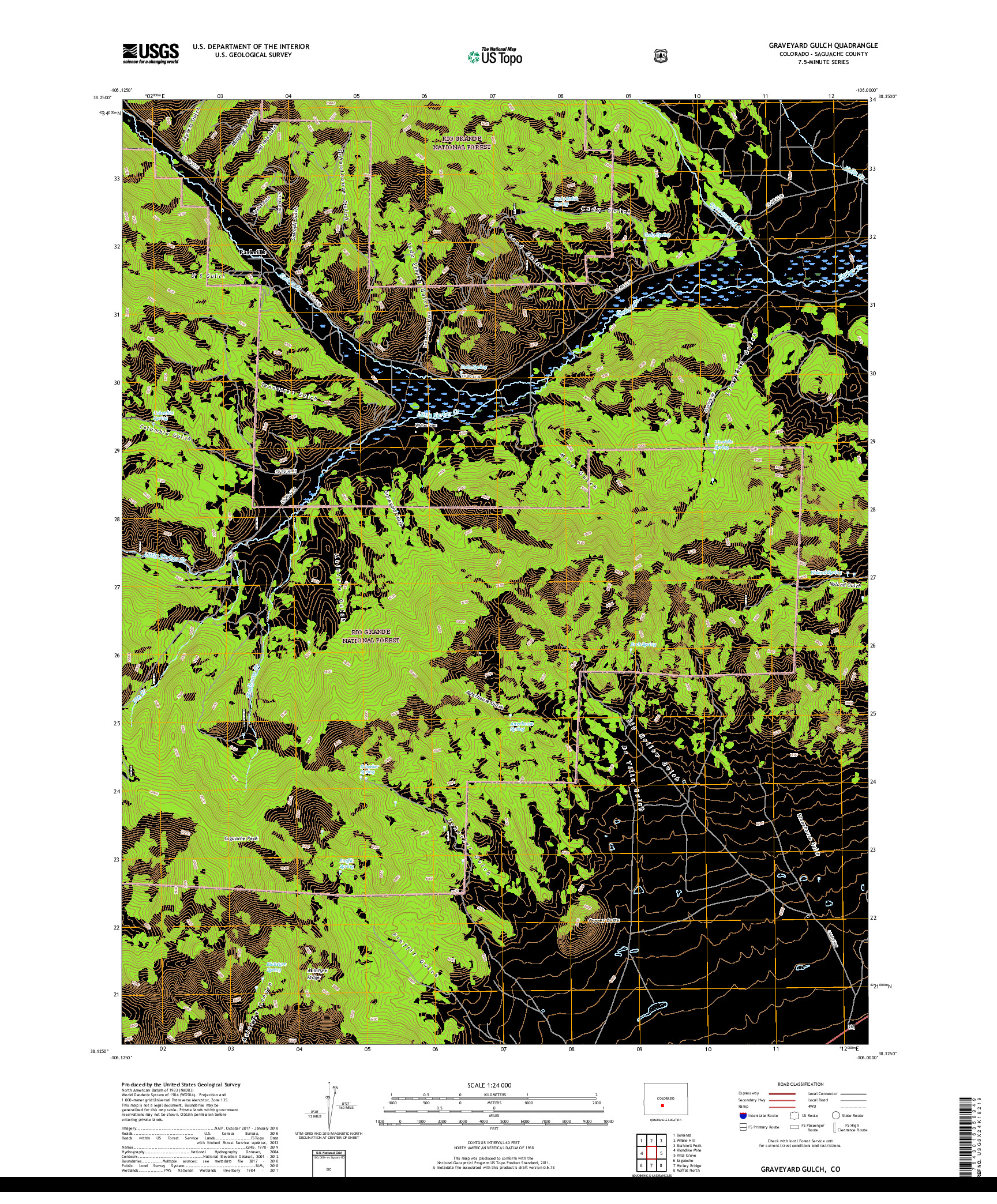 USGS US TOPO 7.5-MINUTE MAP FOR GRAVEYARD GULCH, CO 2019