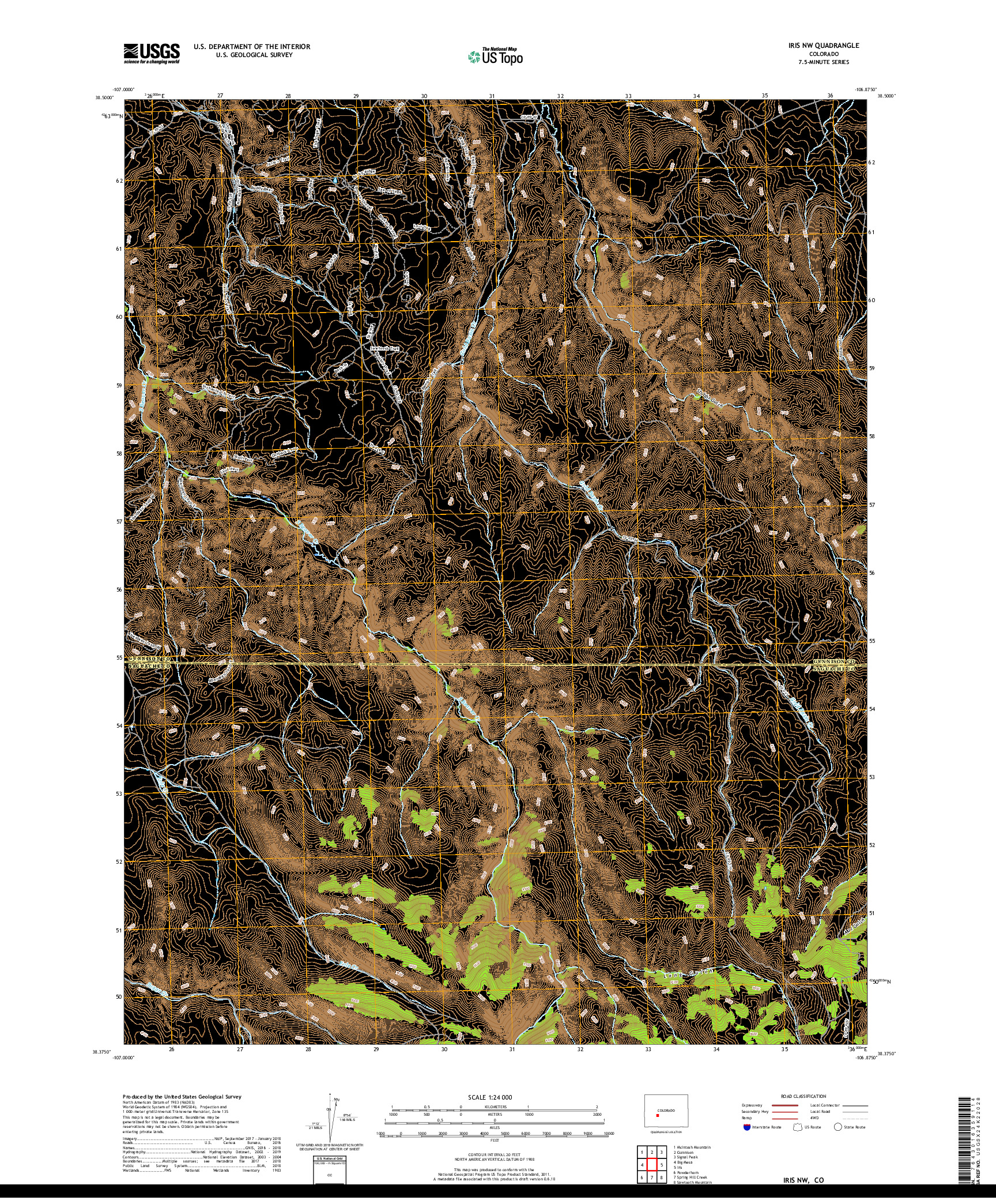 USGS US TOPO 7.5-MINUTE MAP FOR IRIS NW, CO 2019