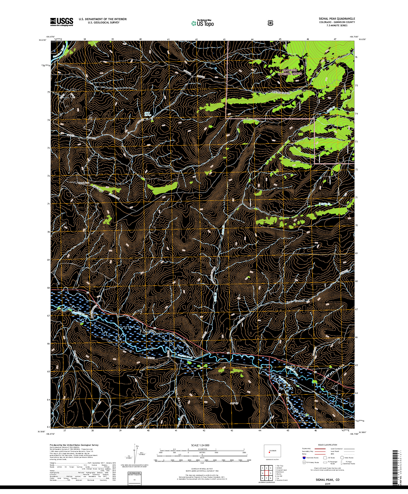 USGS US TOPO 7.5-MINUTE MAP FOR SIGNAL PEAK, CO 2019