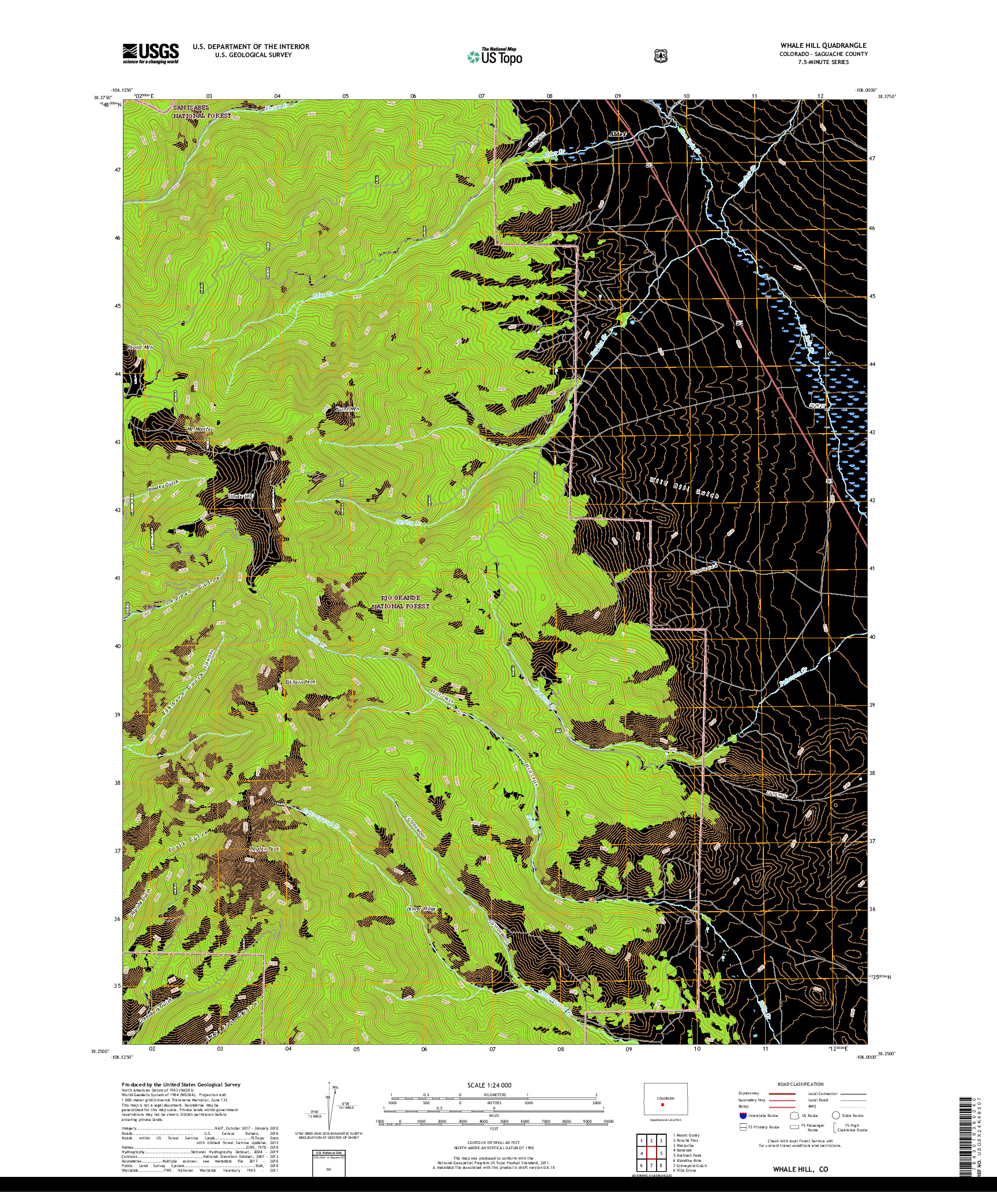 USGS US TOPO 7.5-MINUTE MAP FOR WHALE HILL, CO 2019