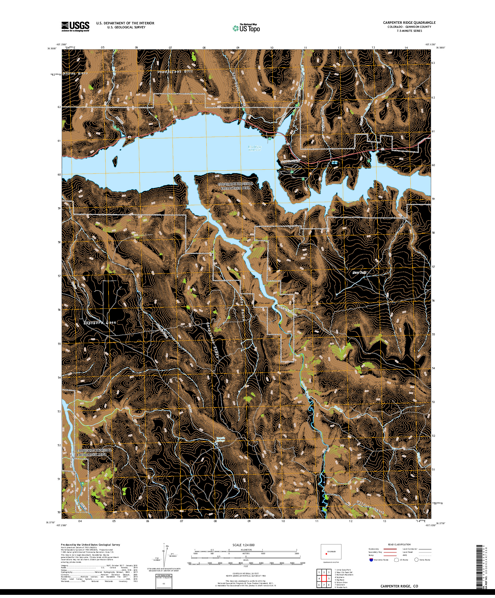 USGS US TOPO 7.5-MINUTE MAP FOR CARPENTER RIDGE, CO 2019
