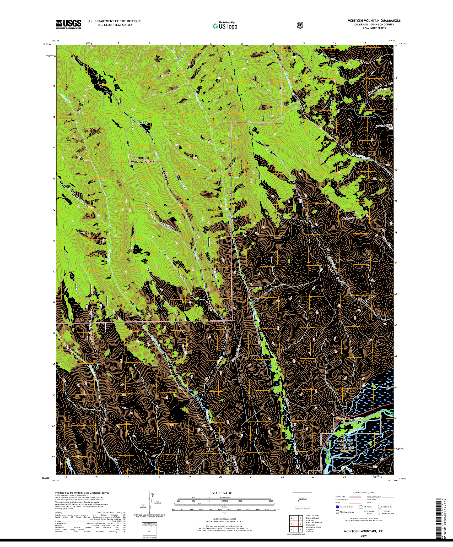 USGS US TOPO 7.5-MINUTE MAP FOR MCINTOSH MOUNTAIN, CO 2019