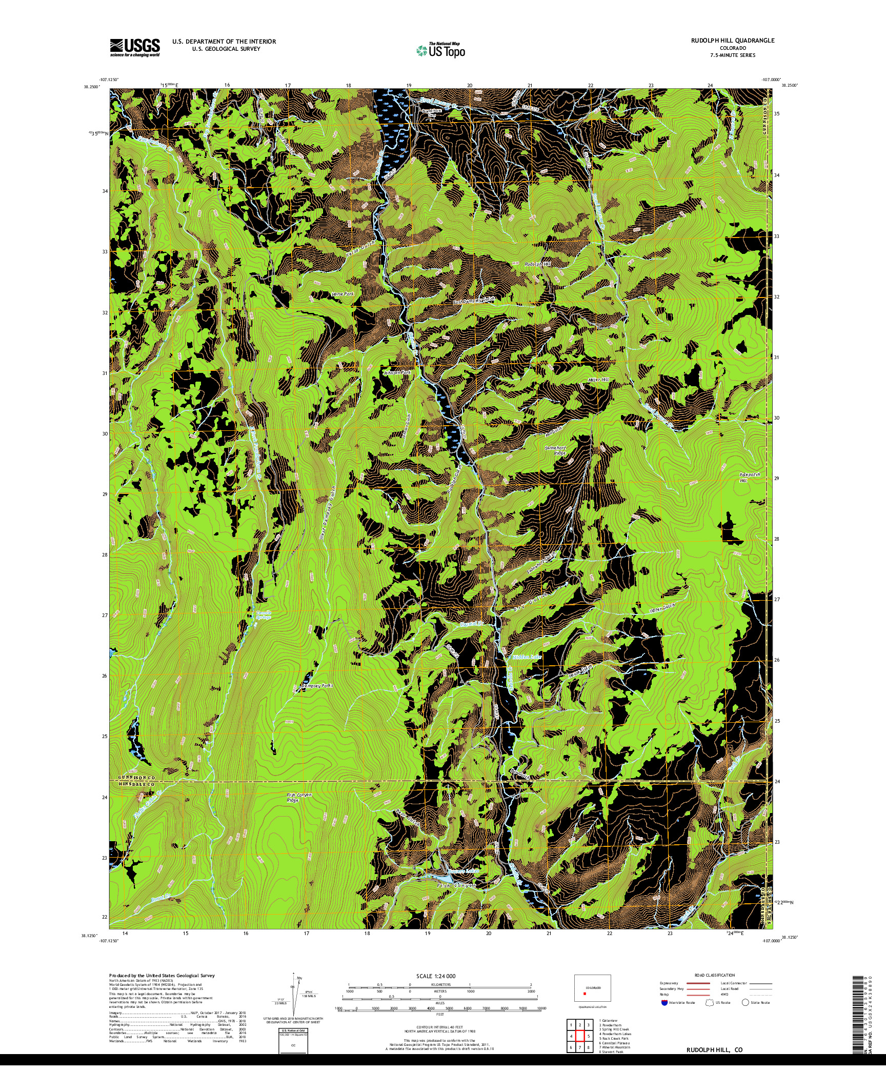 USGS US TOPO 7.5-MINUTE MAP FOR RUDOLPH HILL, CO 2019