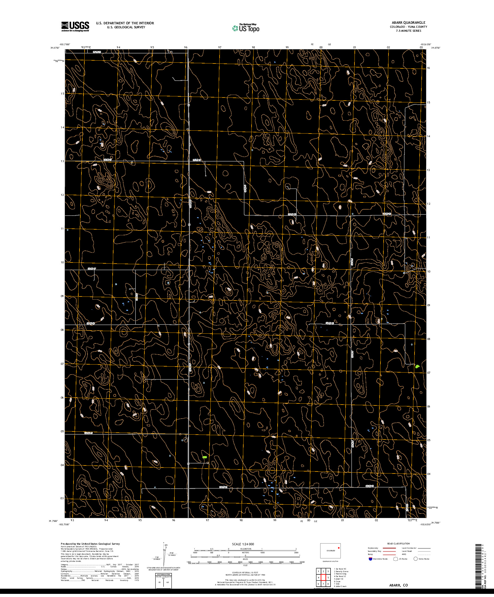 USGS US TOPO 7.5-MINUTE MAP FOR ABARR, CO 2019