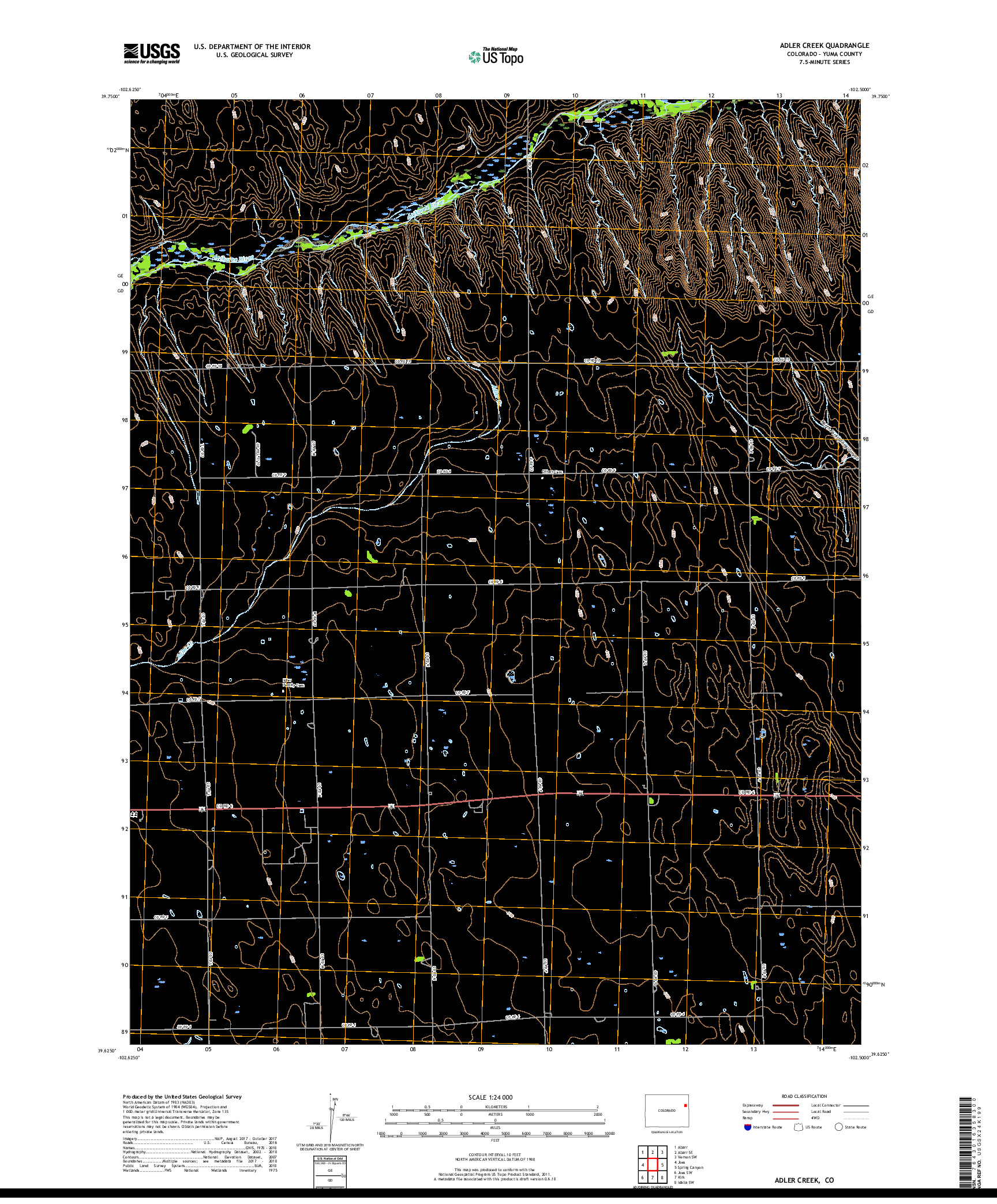 USGS US TOPO 7.5-MINUTE MAP FOR ADLER CREEK, CO 2019