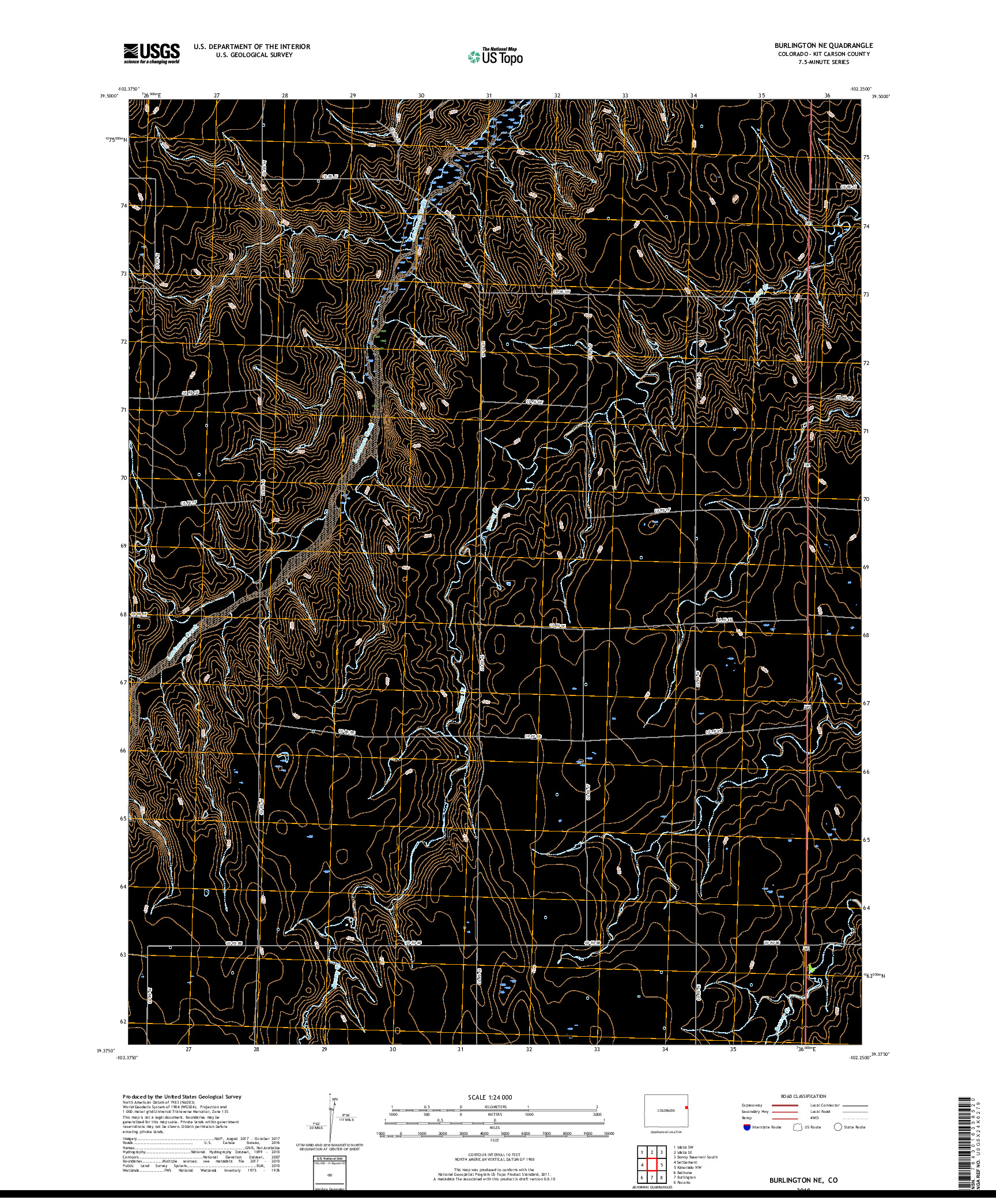 USGS US TOPO 7.5-MINUTE MAP FOR BURLINGTON NE, CO 2019